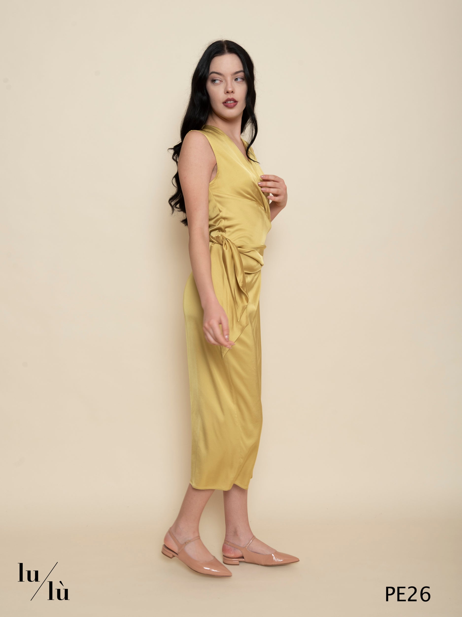 Roca - Abito donna midi in raso di viscosa