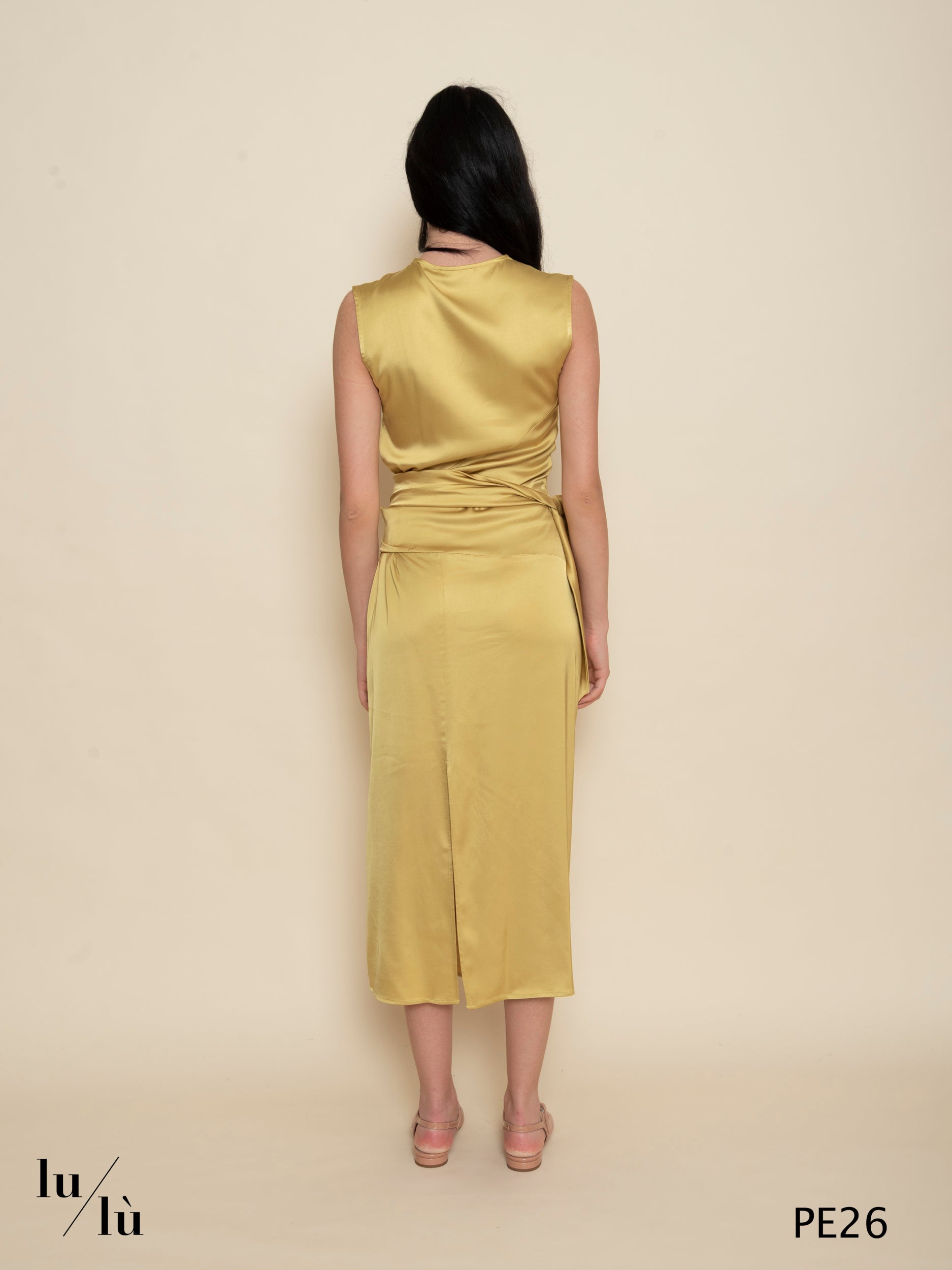 Roca - Abito donna midi in raso di viscosa