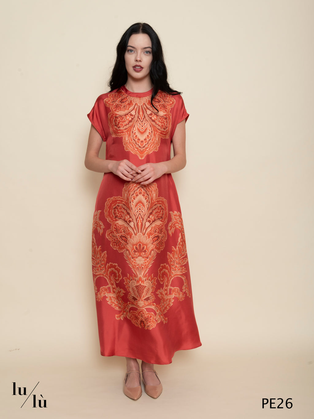 Javier - Abito donna lungo in twill di seta