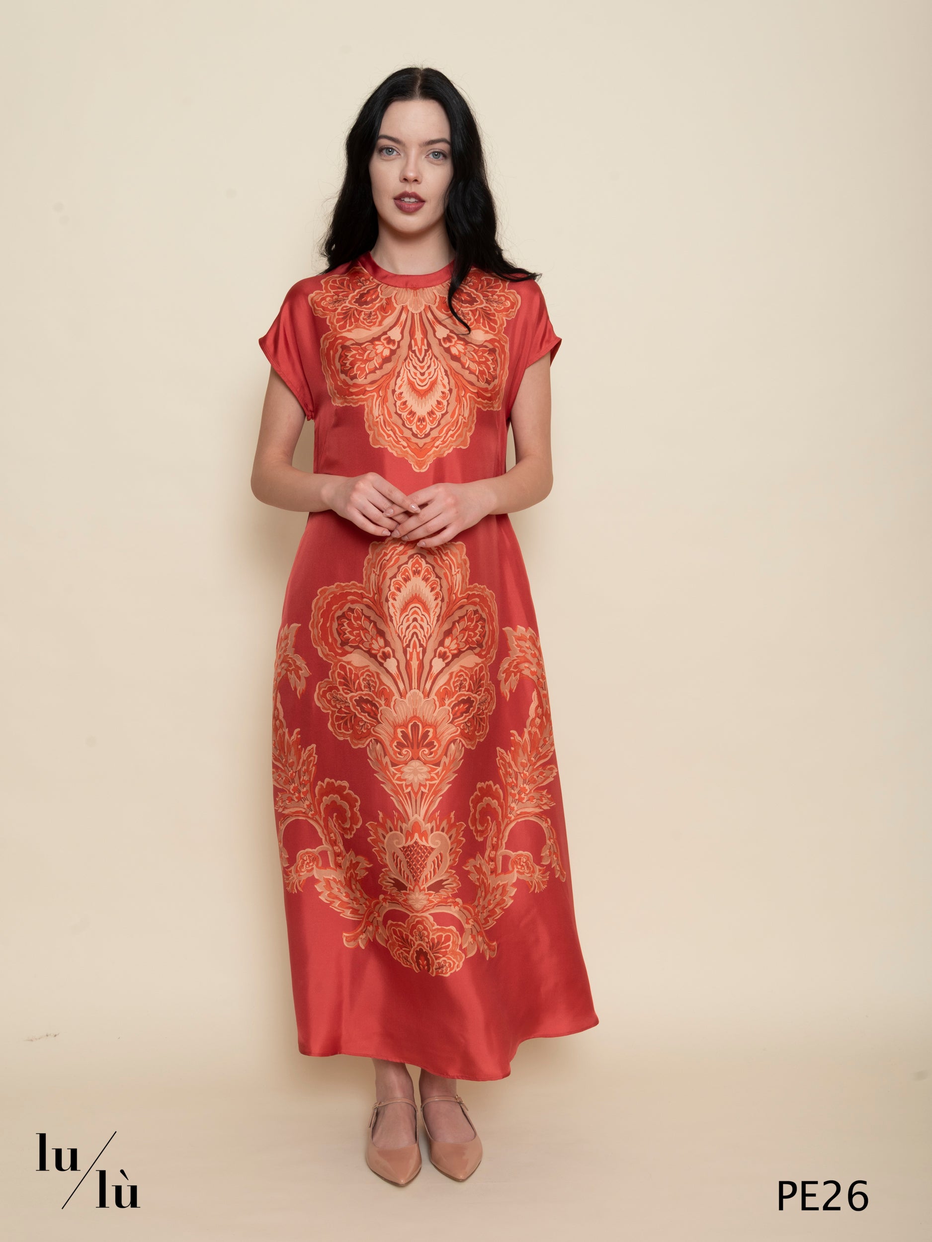 Javier - Abito donna lungo in twill di seta