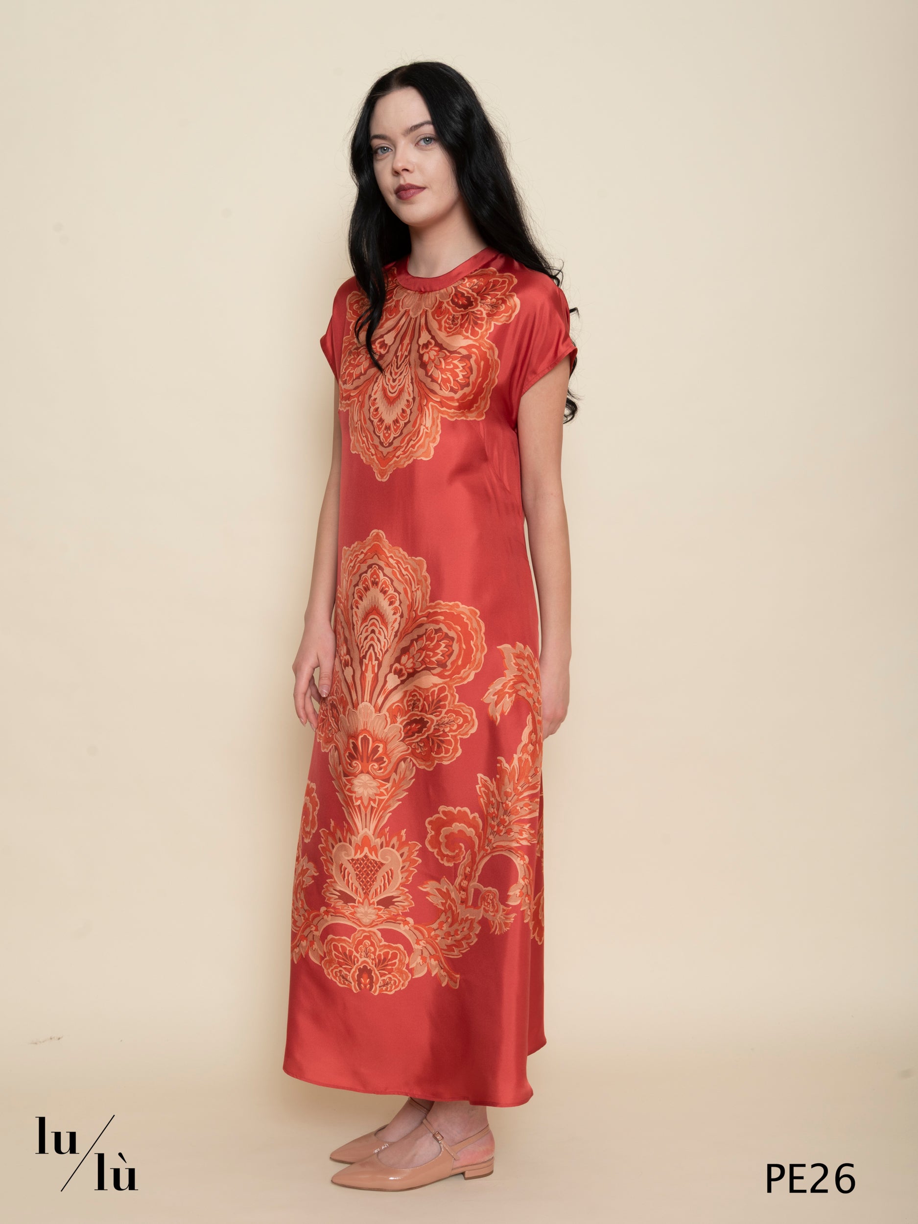 Javier - Abito donna lungo in twill di seta