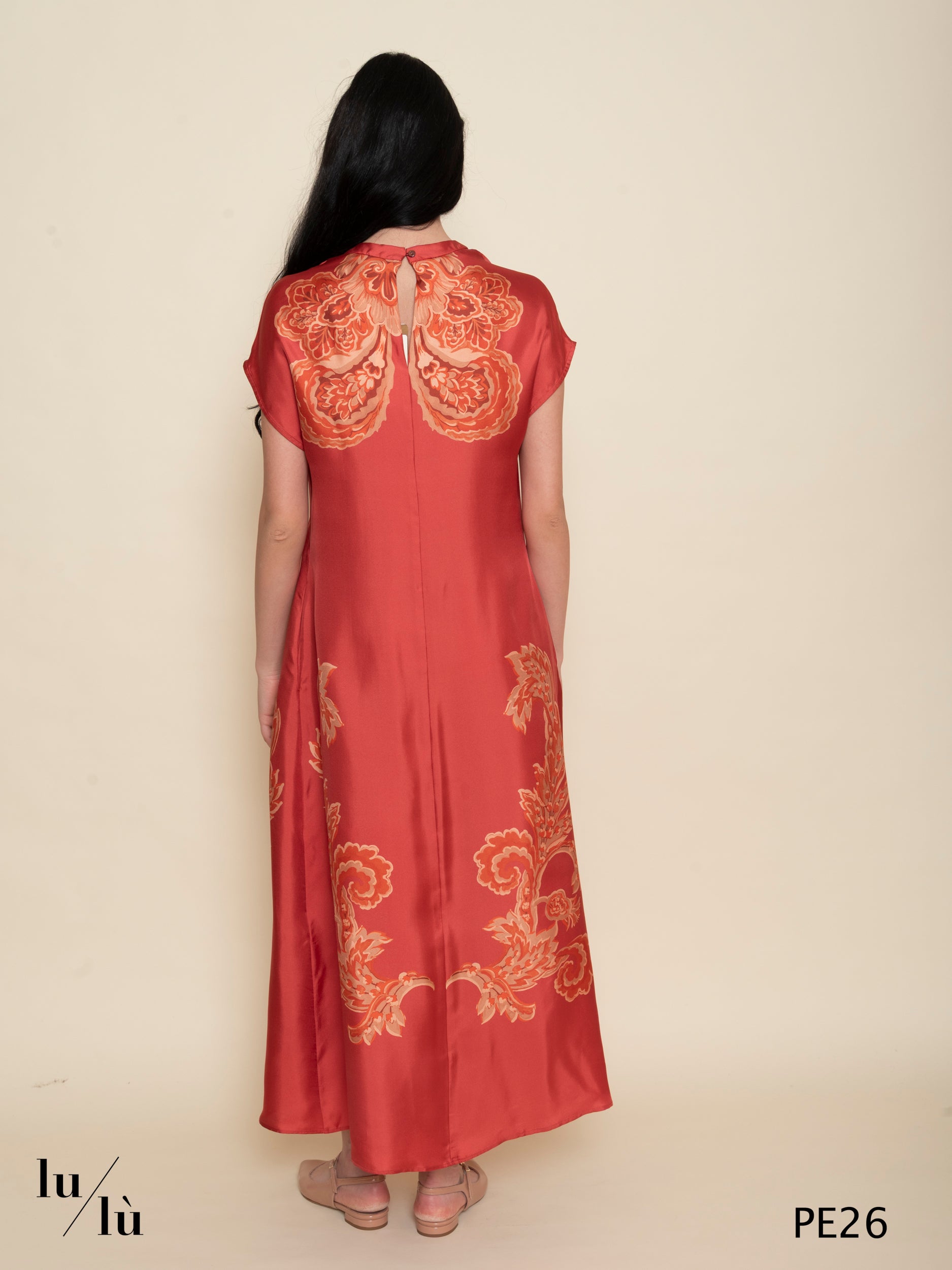 Javier - Abito donna lungo in twill di seta