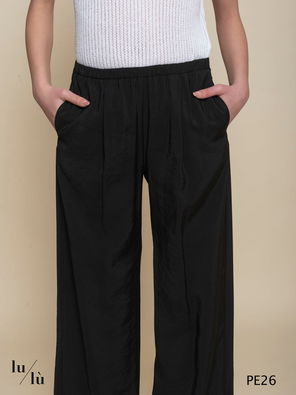 Lobelia - Pantalone donna fluido con vita elasticata