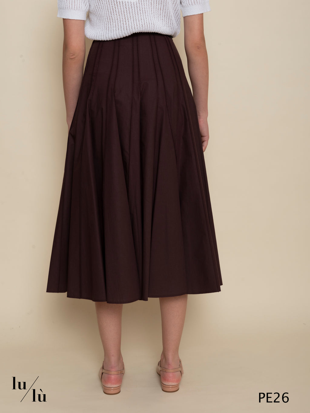 Narcisa - Gonna donna midi in puro cotone a trapezio