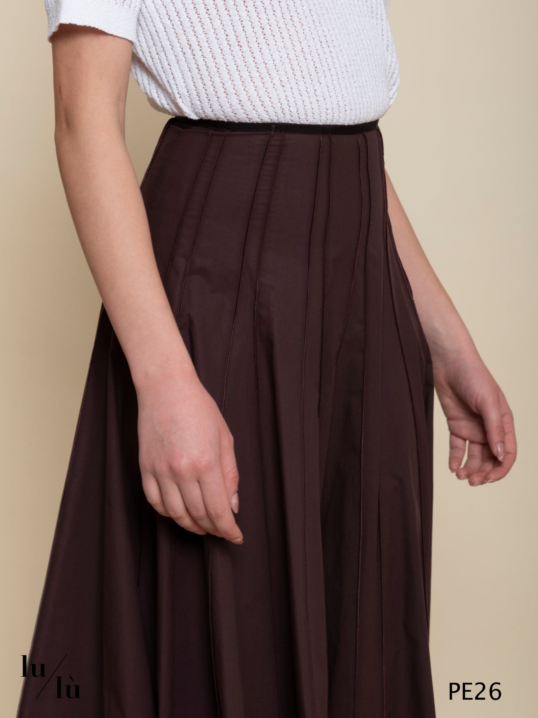 Narcisa - Gonna donna midi in puro cotone a trapezio