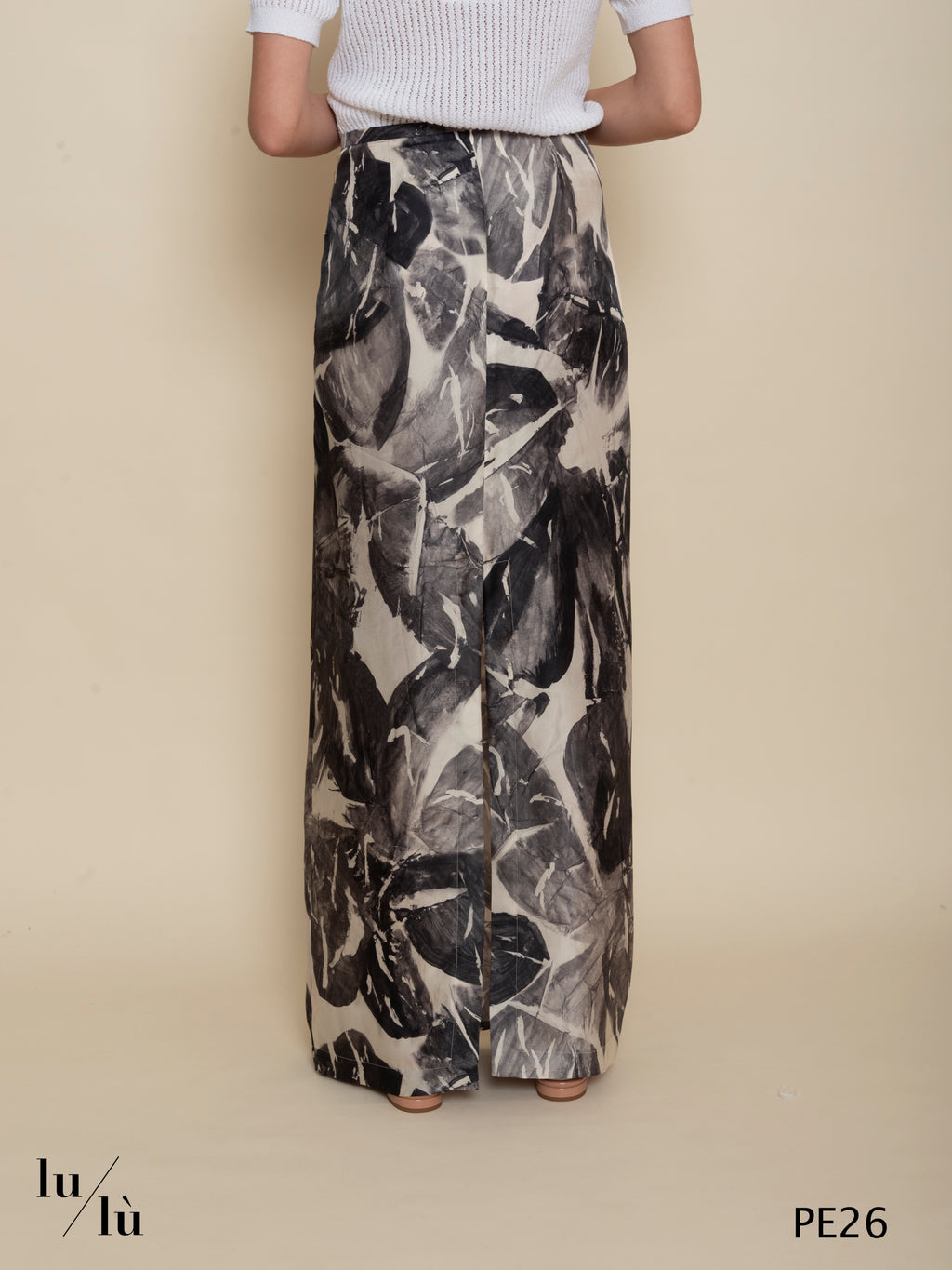 Oriana - Gonna donna lunga in pura seta stampata