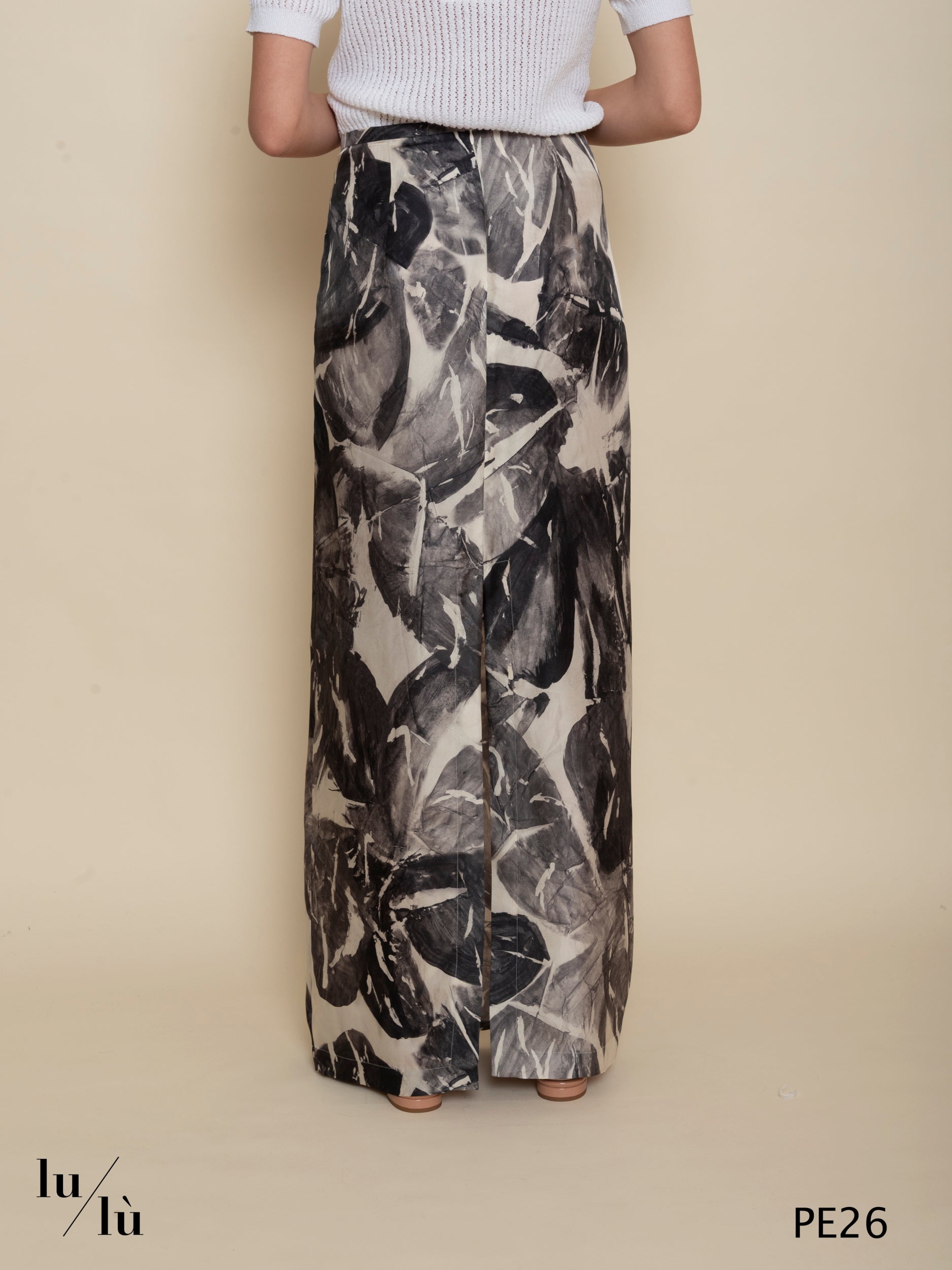 Oriana - Gonna donna lunga in pura seta stampata