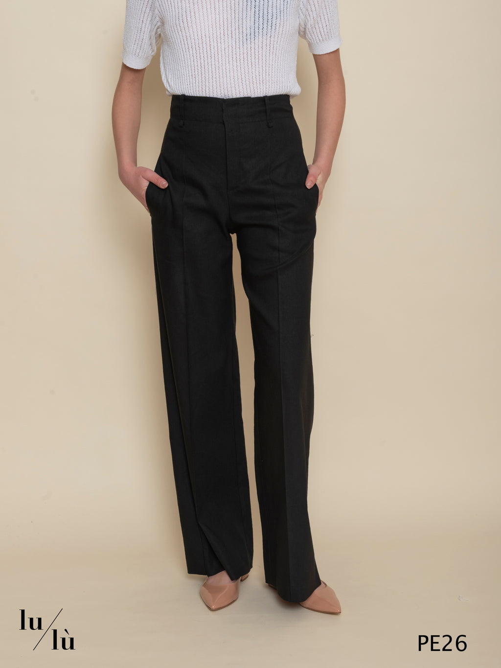 Palma - Pantalone donna sartoriale a vita alta