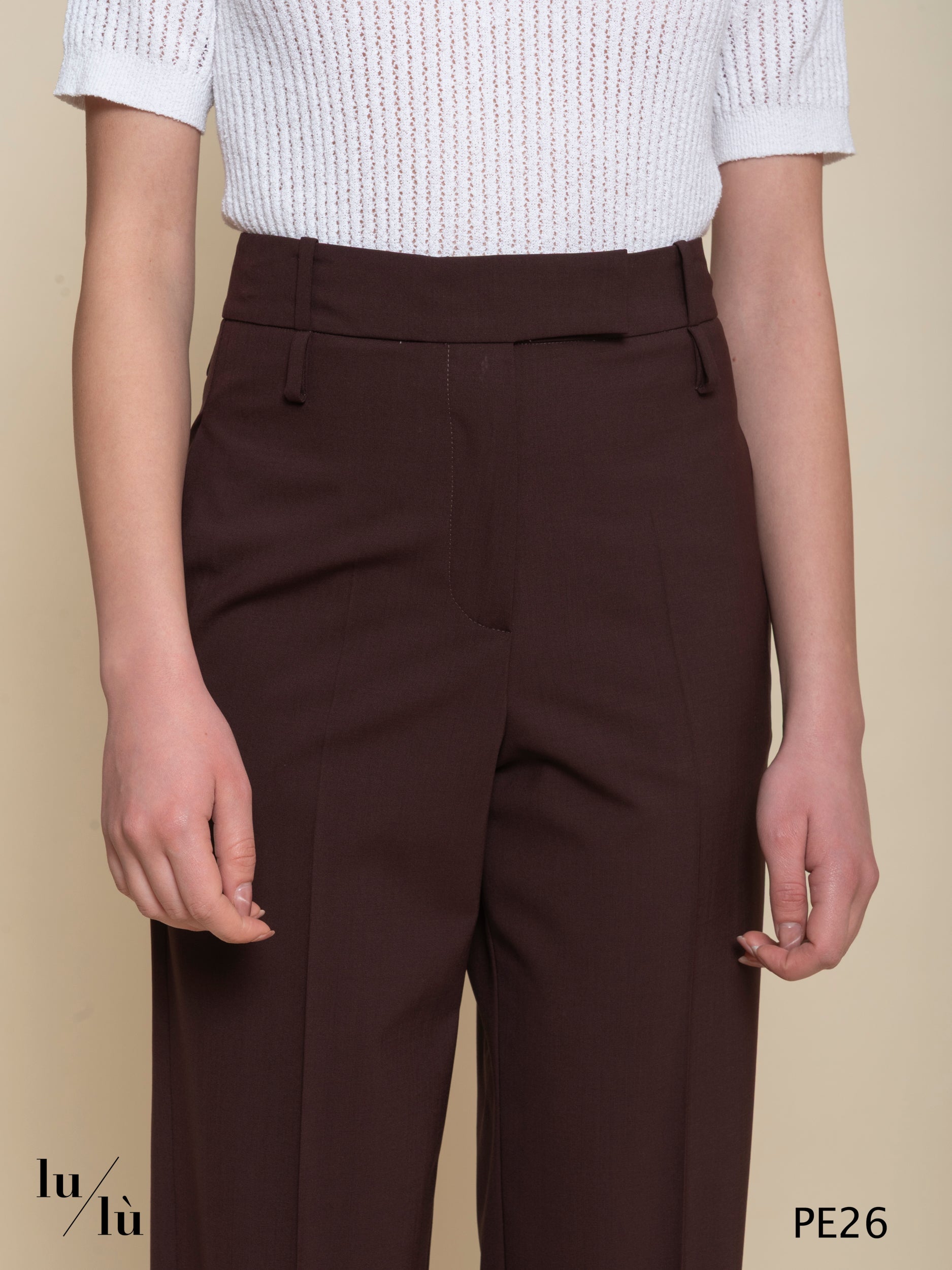 Peonia - Pantalone donna in lana vergine