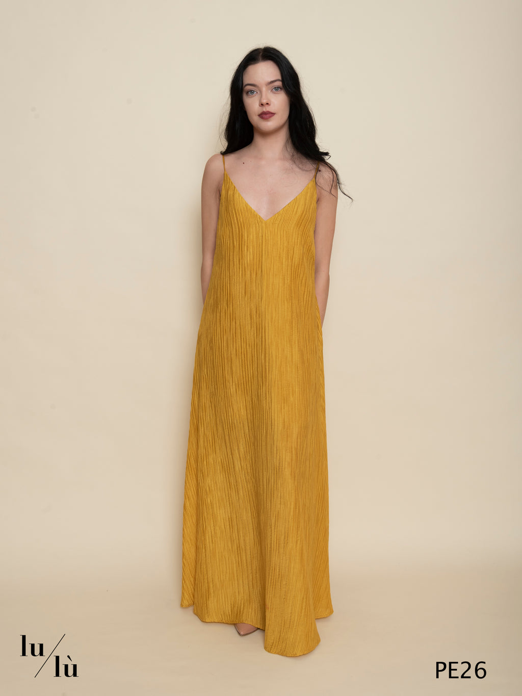 Silene - Abito donna lungo froissé