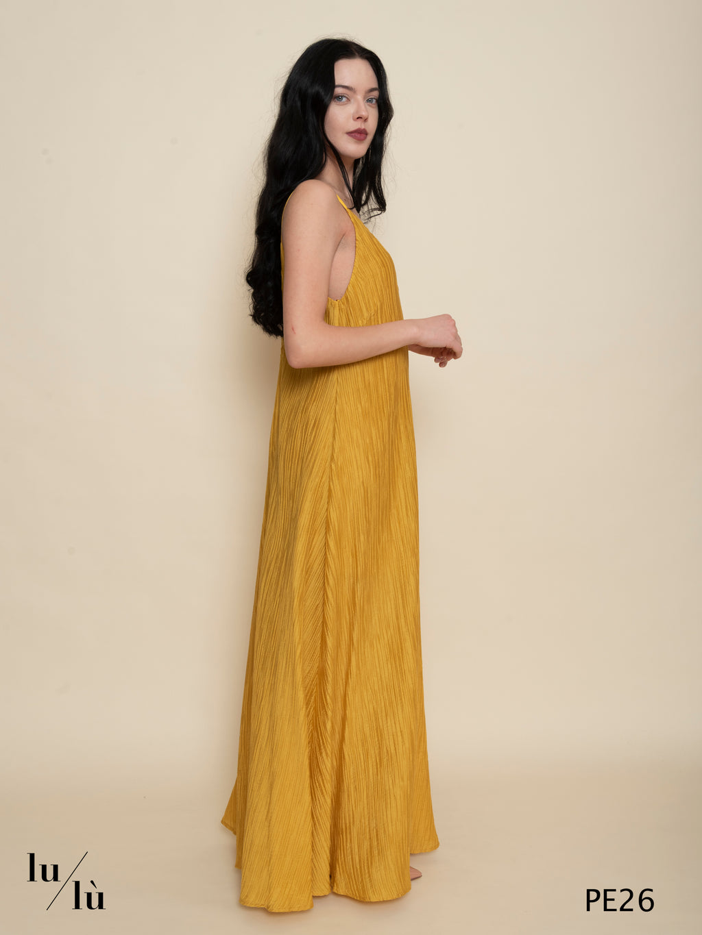 Silene - Abito donna lungo froissé