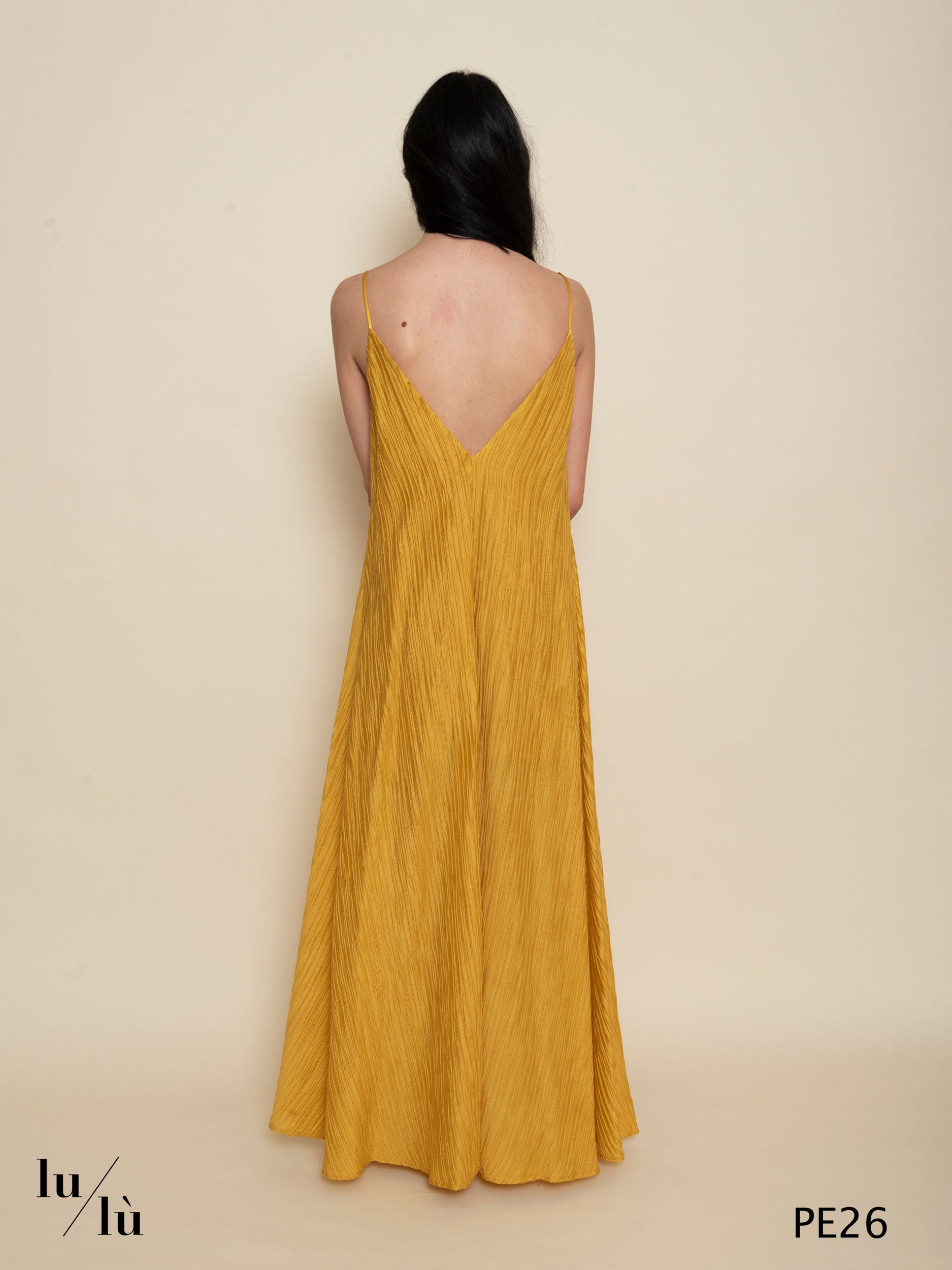 Silene - Abito donna lungo froissé