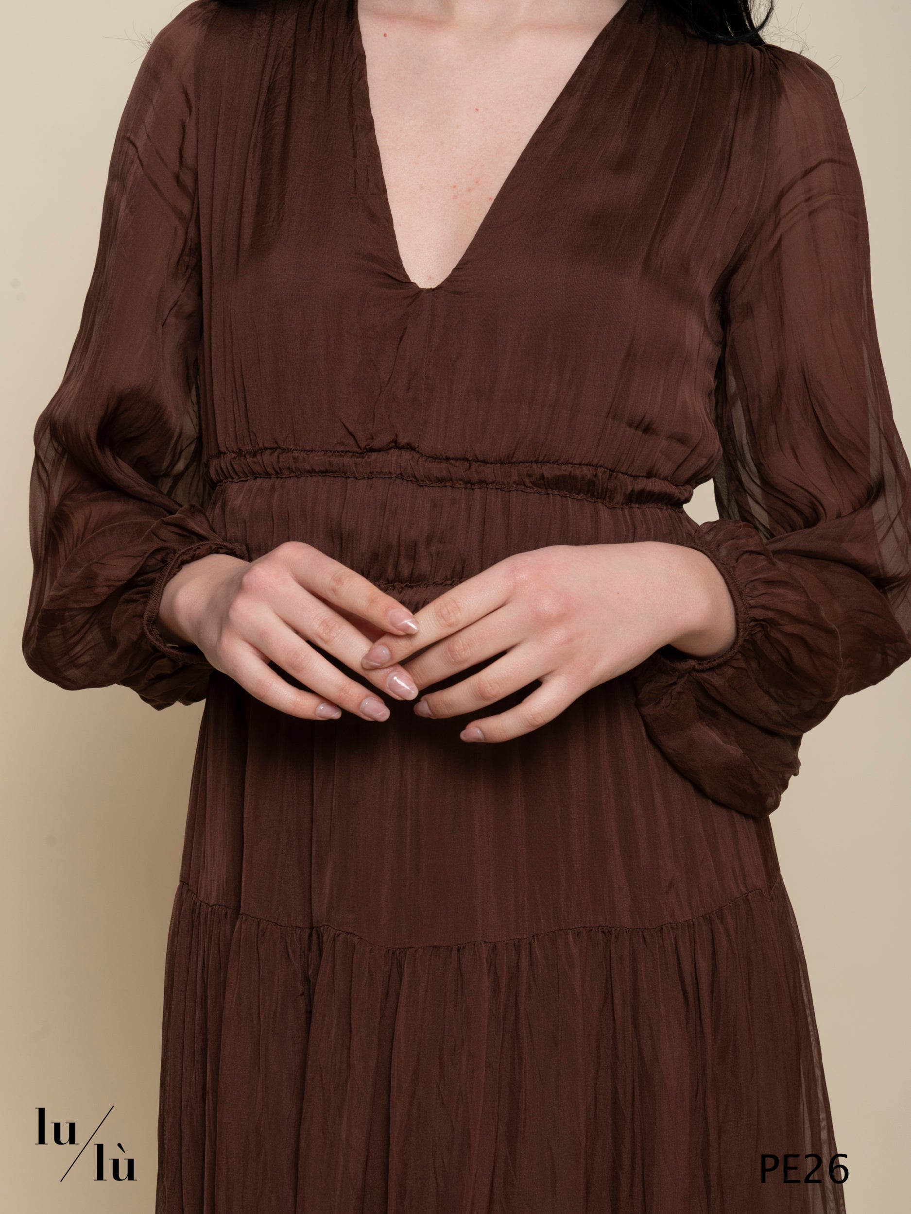 Tullia Marrone - Abito donna lungo in chiffon