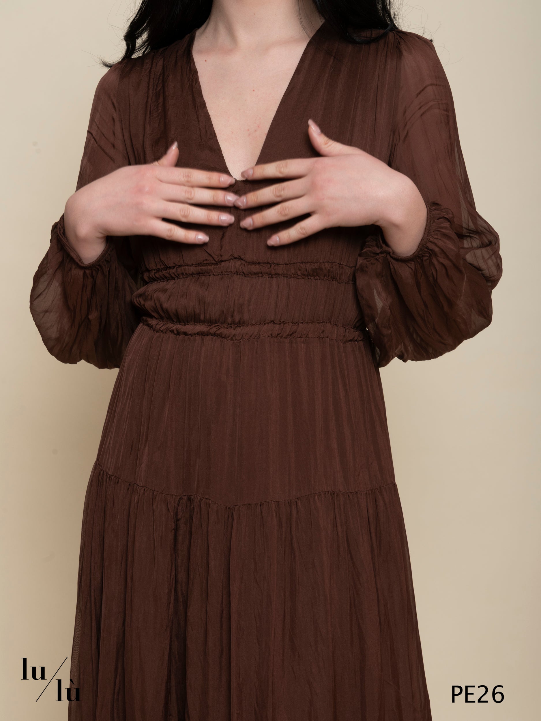 Tullia Marrone - Abito donna lungo in chiffon