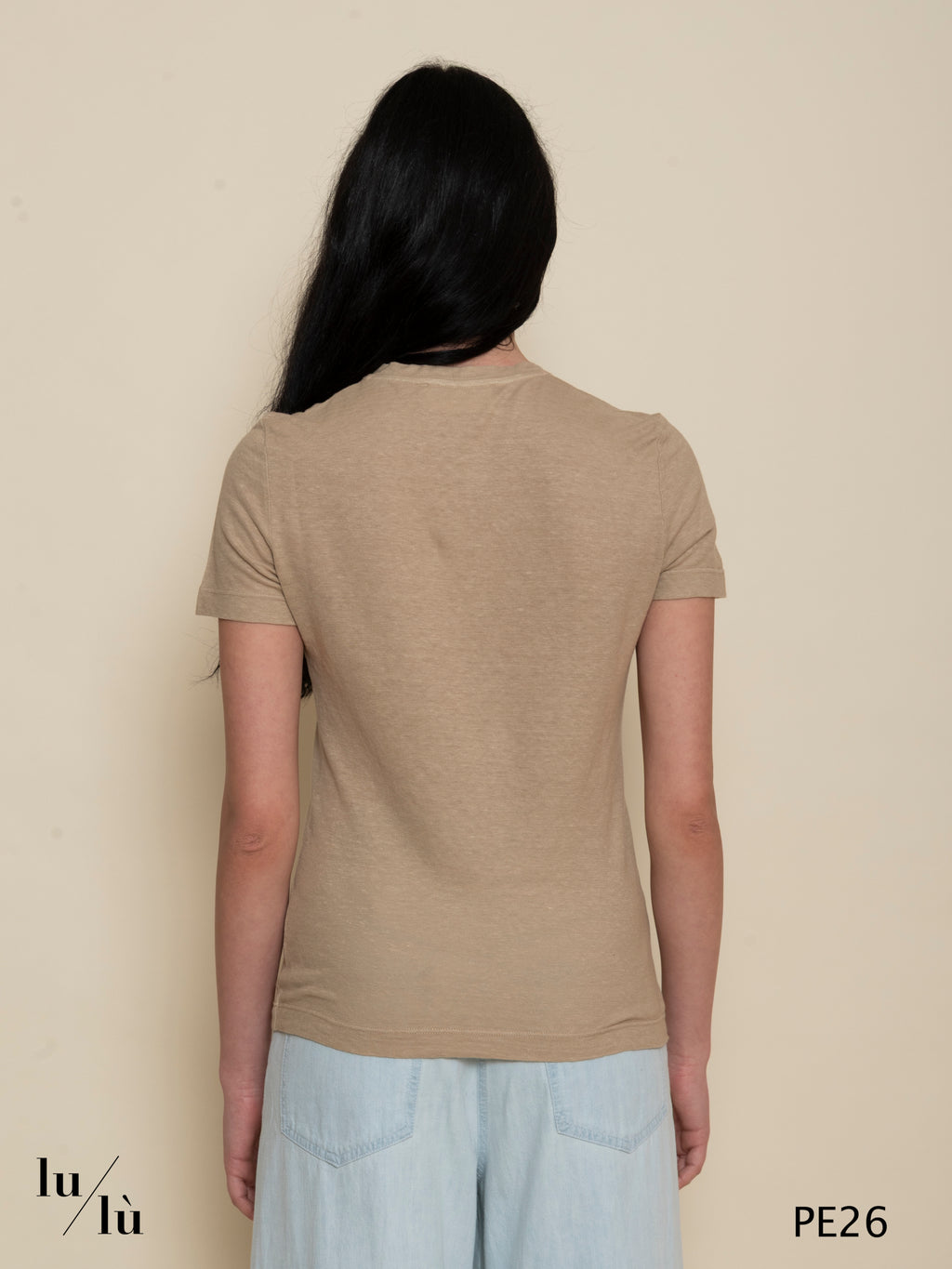 Violante - T-shirt donna con collo serafino in lino e cotone