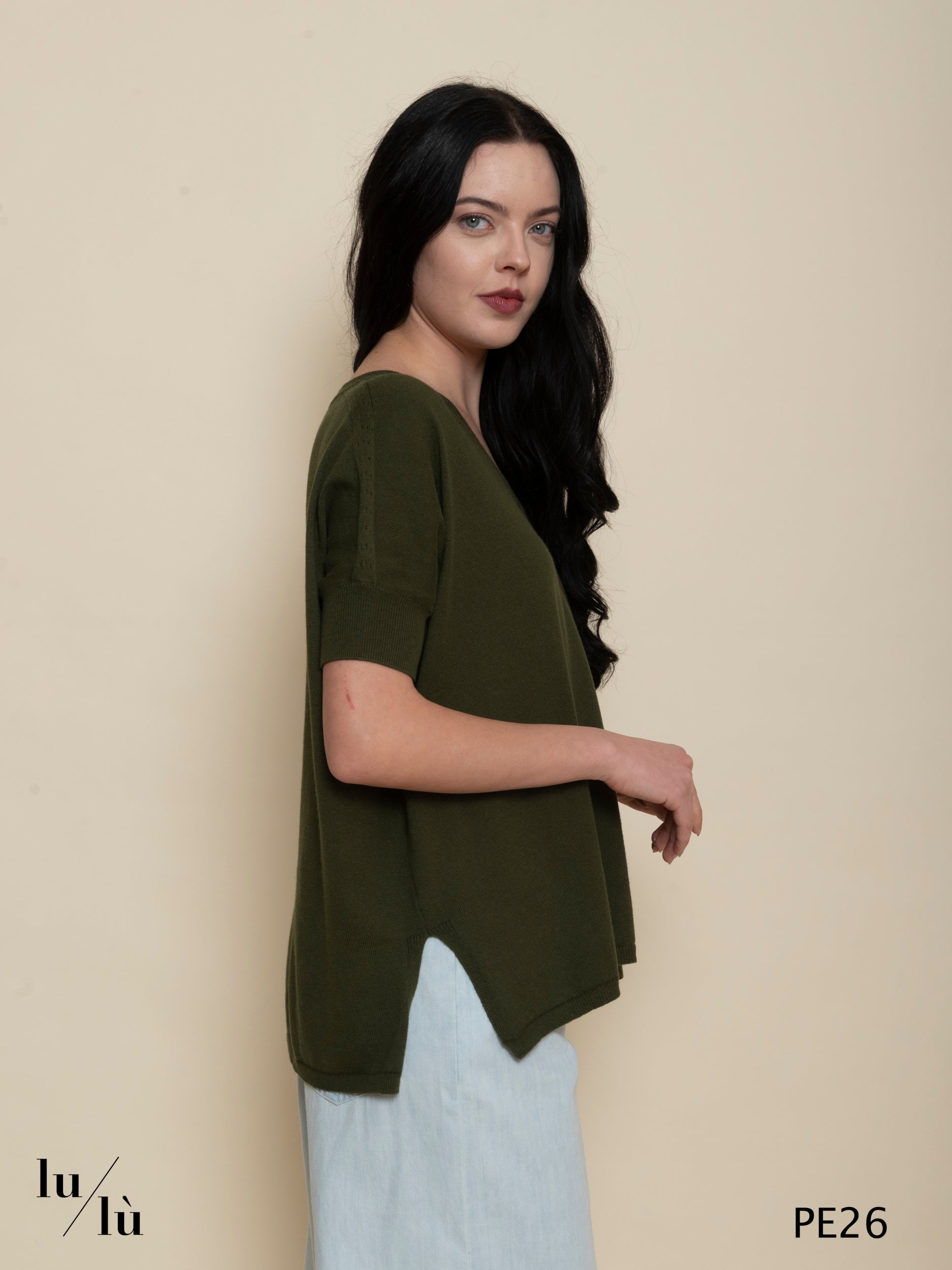 Alissa Green - Poncho donna in cotone e cashmere