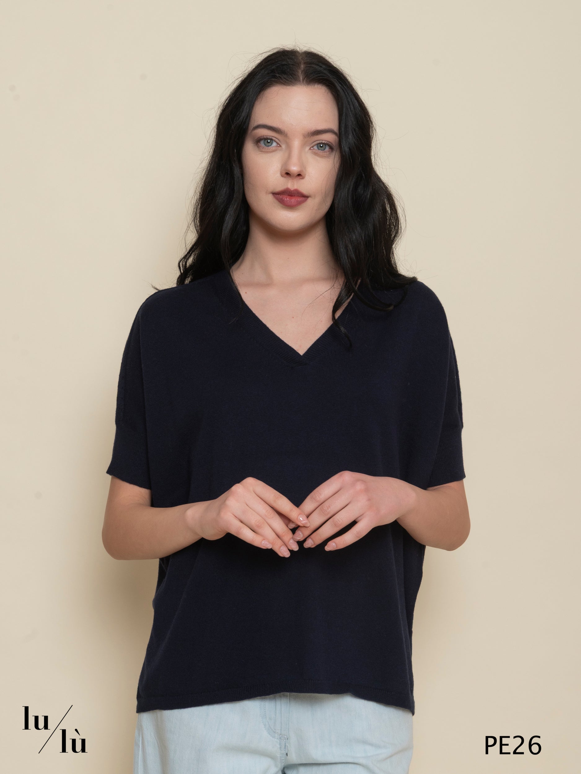 Alissa Blu - Poncho donna in cotone e cashmere
