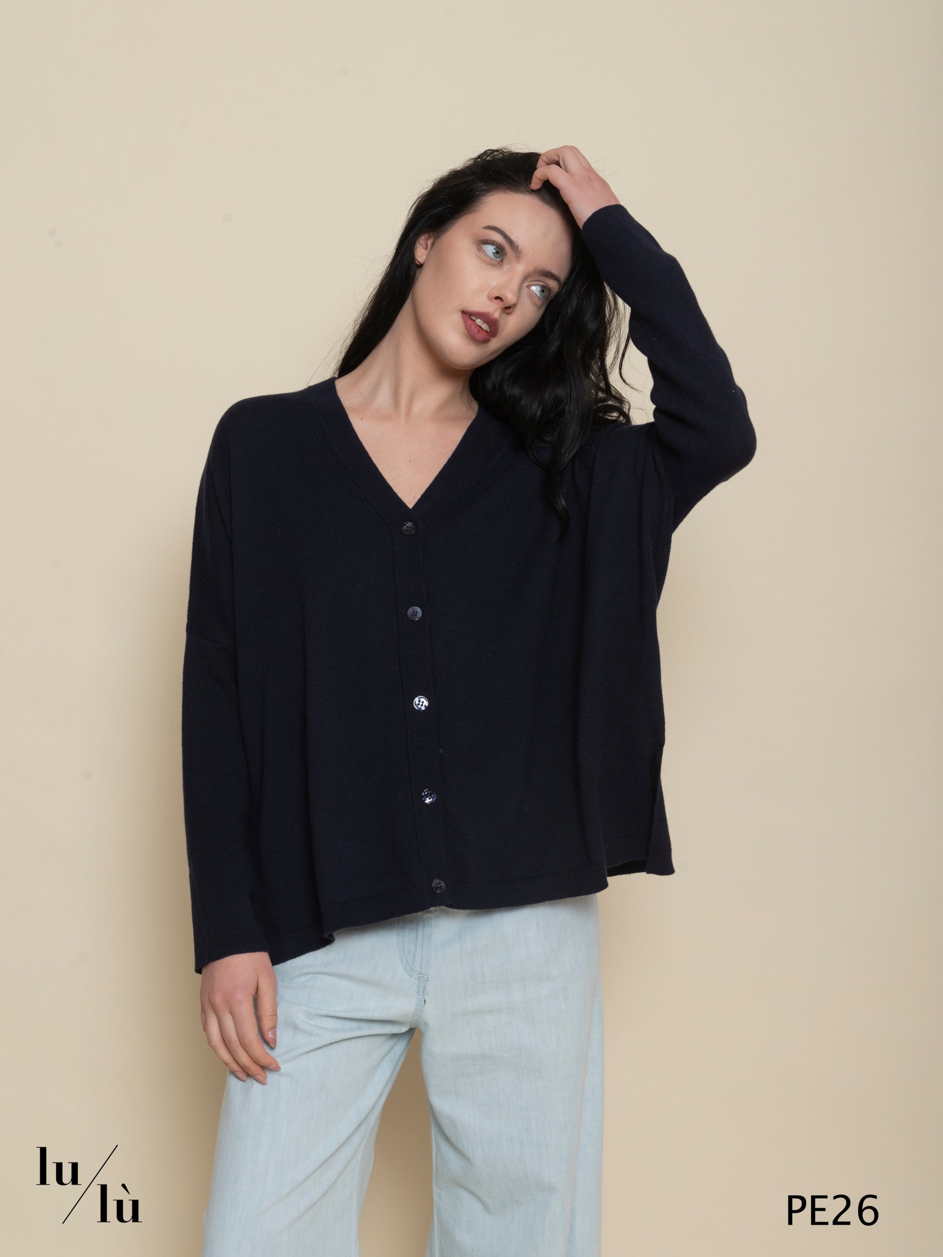 Nathalie Blu - Cardigan donna in cotone e cashmere
