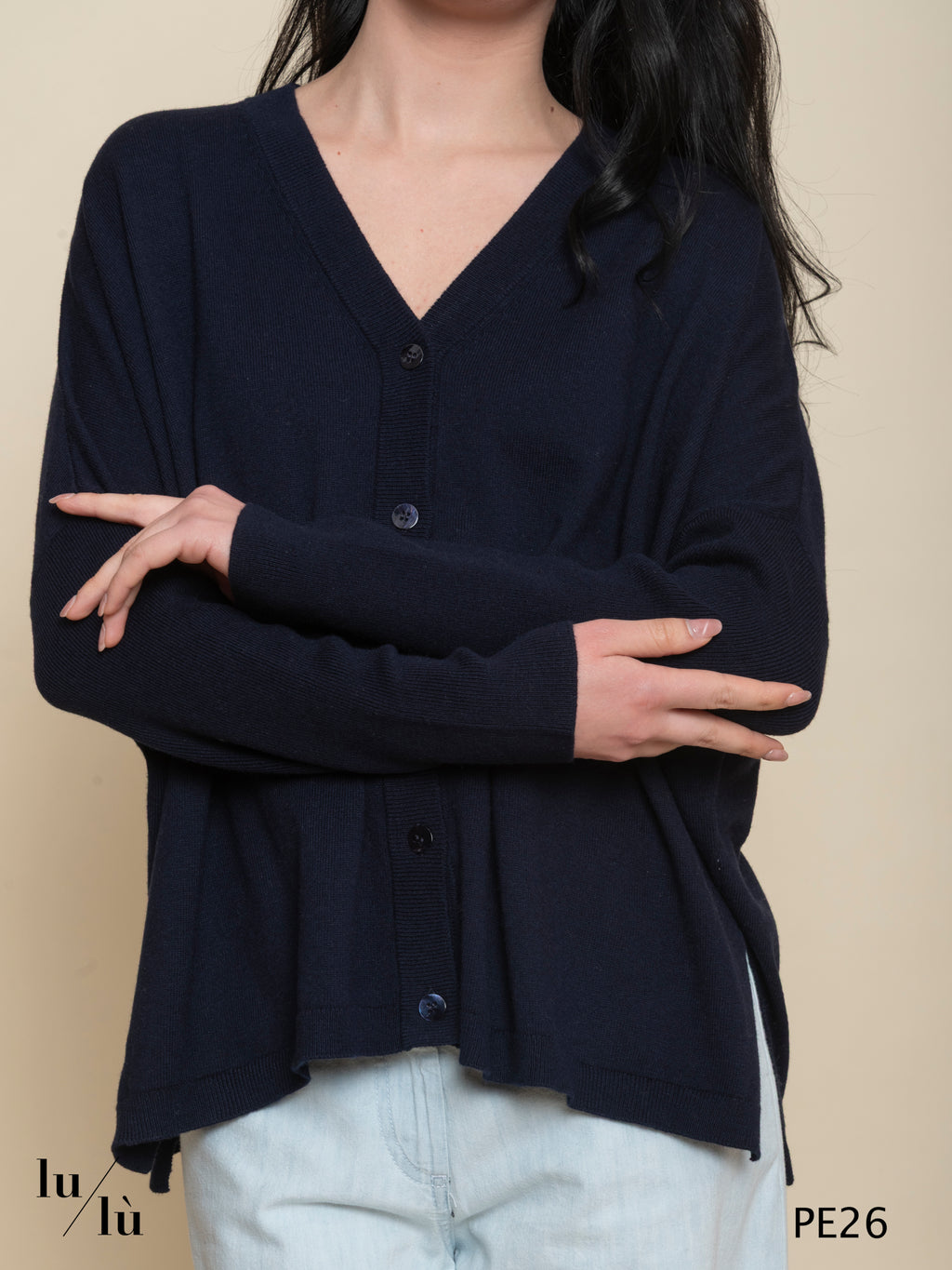 Nathalie Blu - Cardigan donna in cotone e cashmere