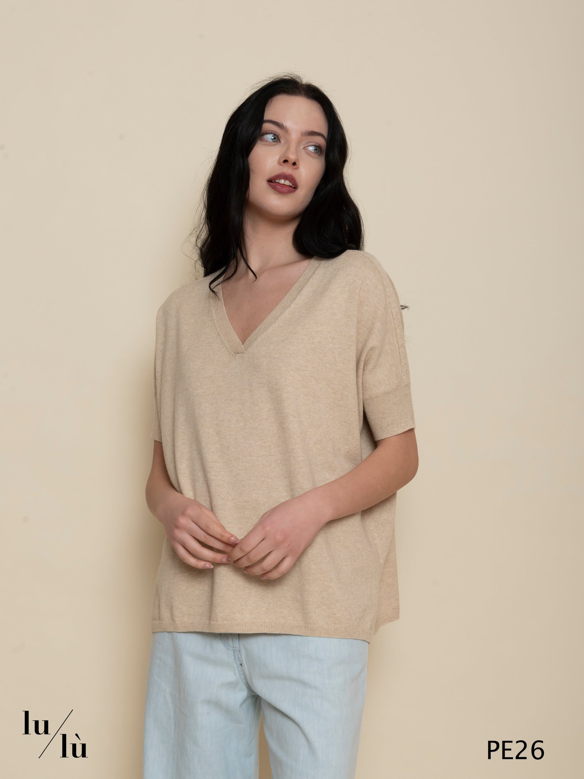 Alyssa OAT - Poncho donna in cotone e cashmere