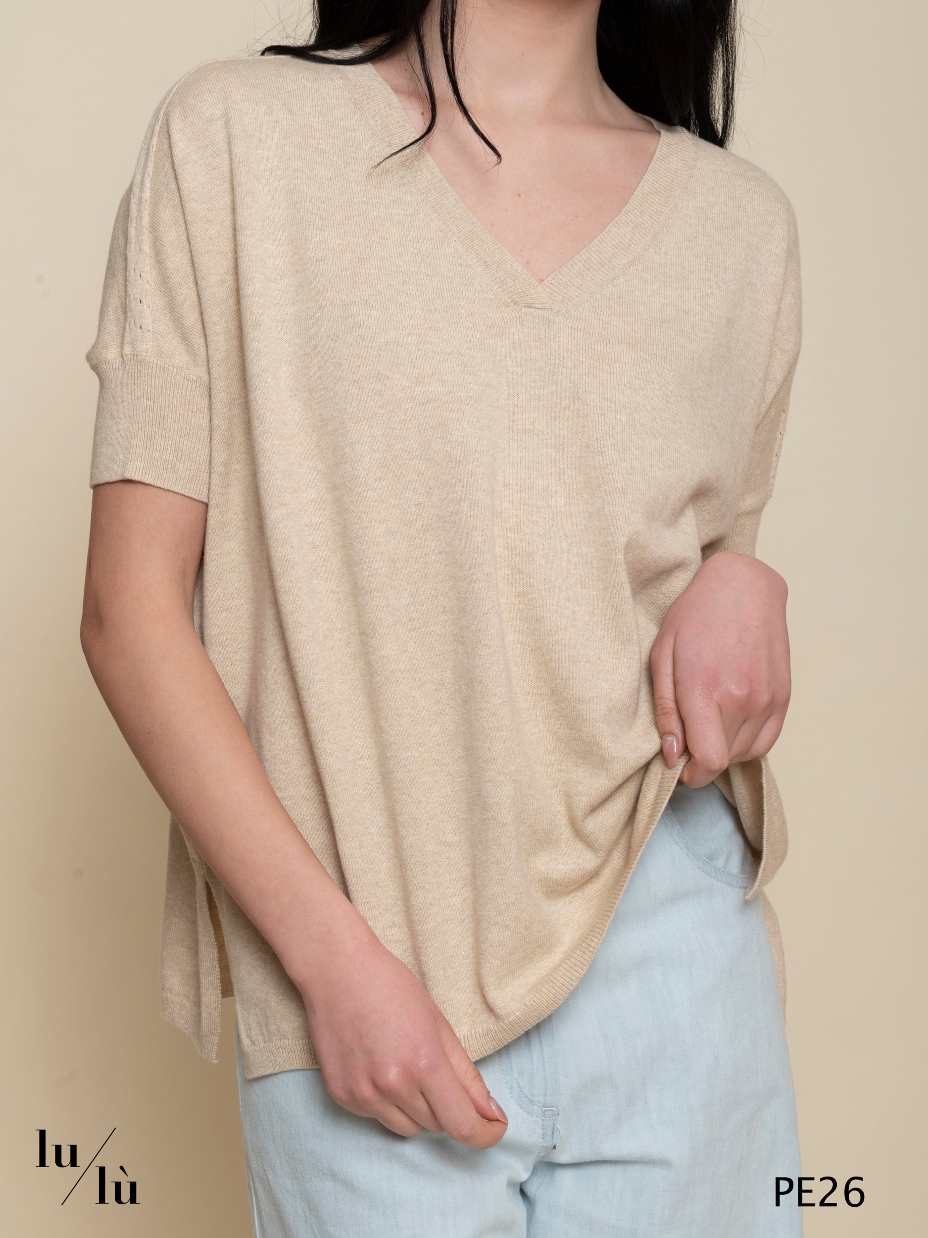 Alyssa OAT - Poncho donna in cotone e cashmere