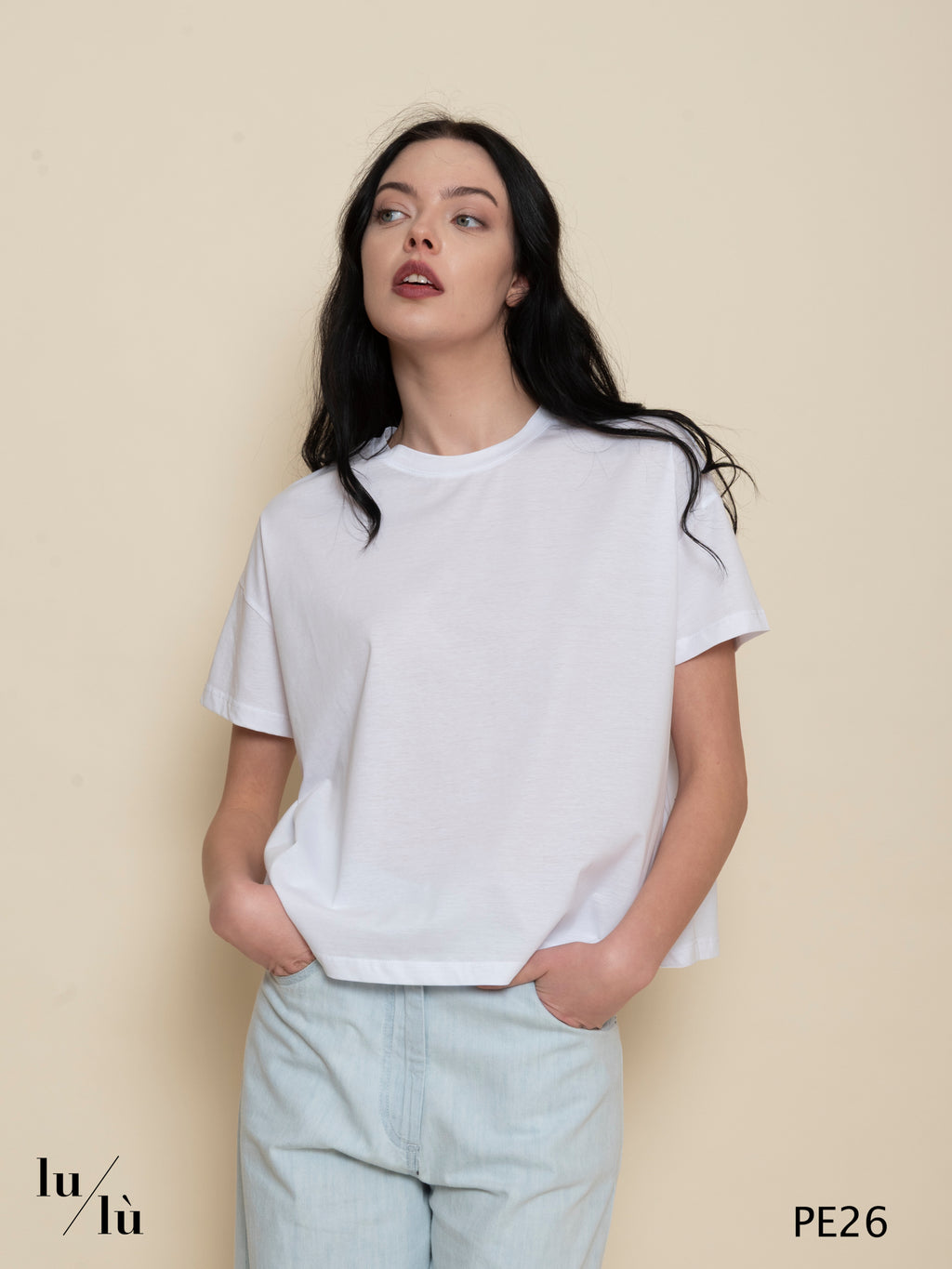 Zinnia White - T-shirt donna boxy in puro cotone