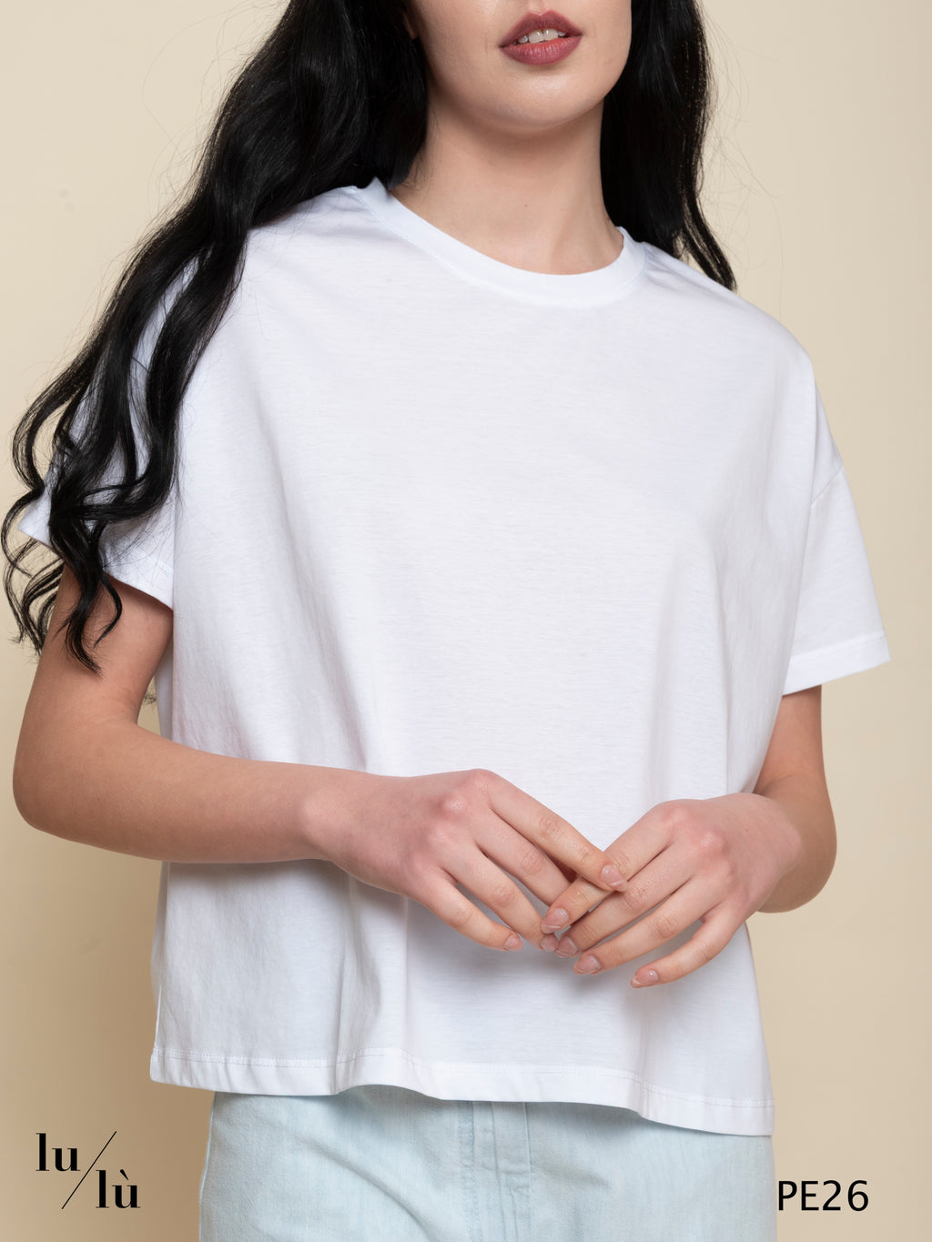 Zinnia White - T-shirt donna boxy in puro cotone