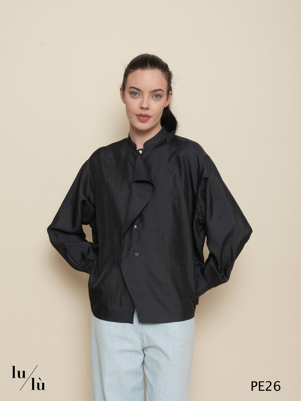 Hampton - Blusa donna in seta doppia abbottonatura