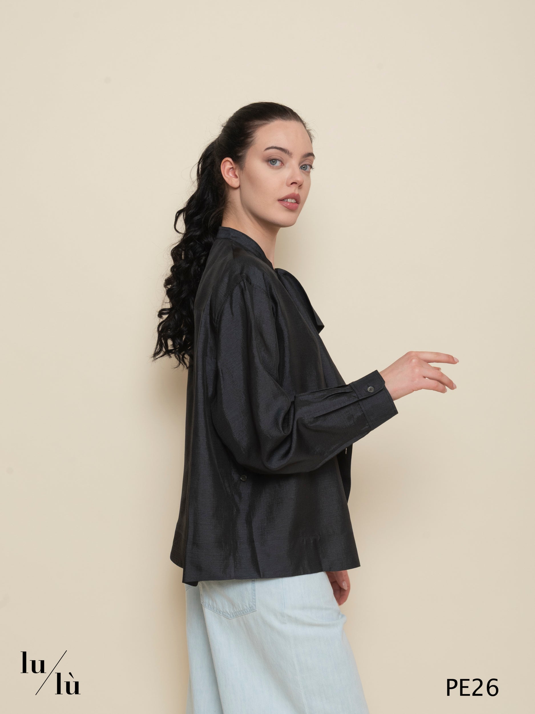 Hampton - Blusa donna in seta doppia abbottonatura