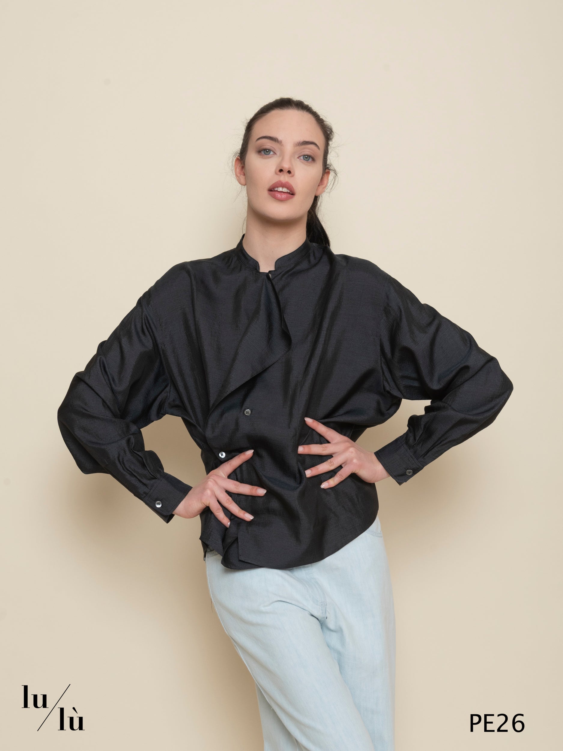 Hampton - Blusa donna in seta doppia abbottonatura