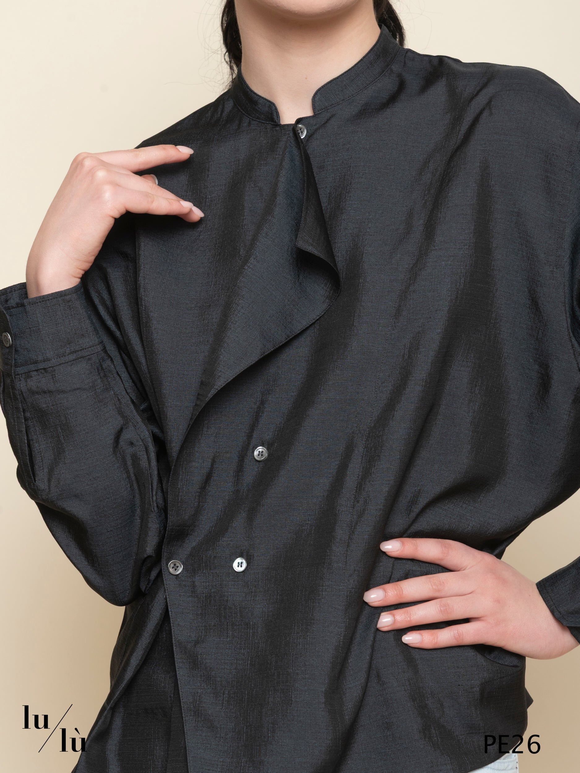 Hampton - Blusa donna in seta doppia abbottonatura