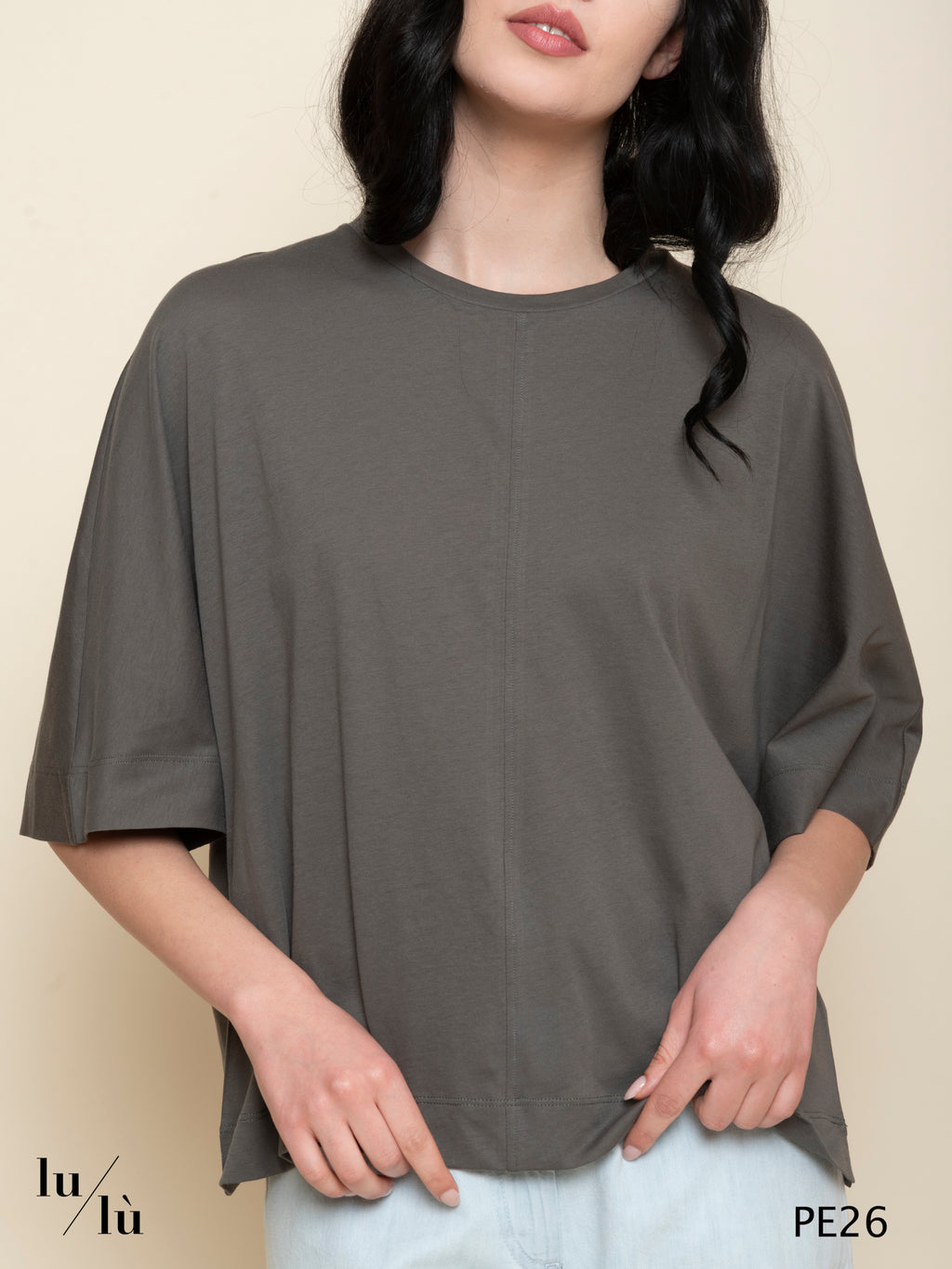 Helsinki - T-shirt donna in cotone con cucitura frontale