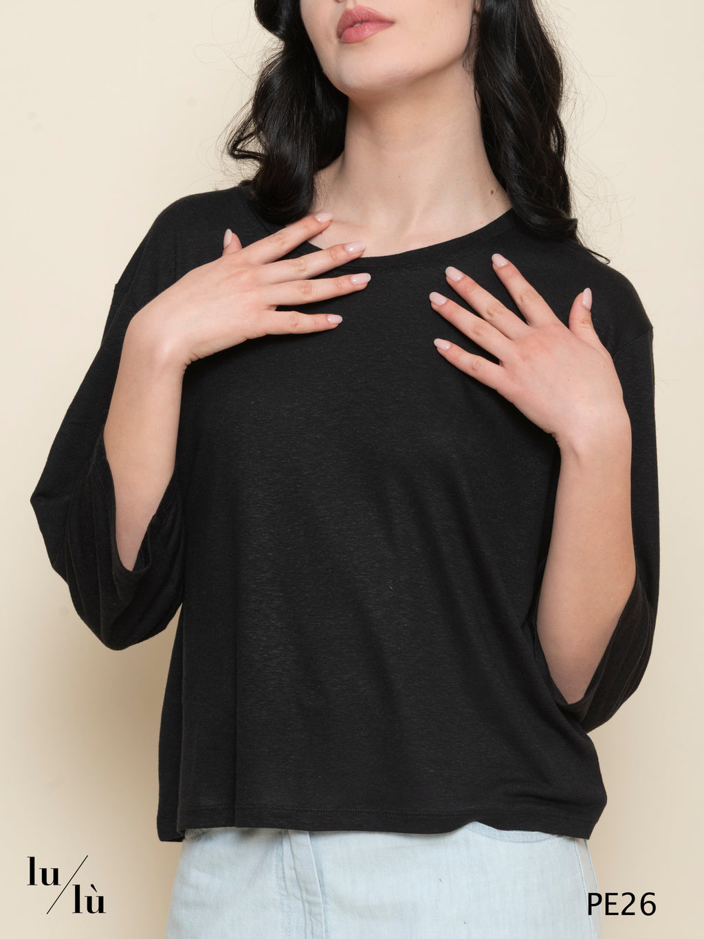 Calendula - T-shirt donna in viscosa e lino