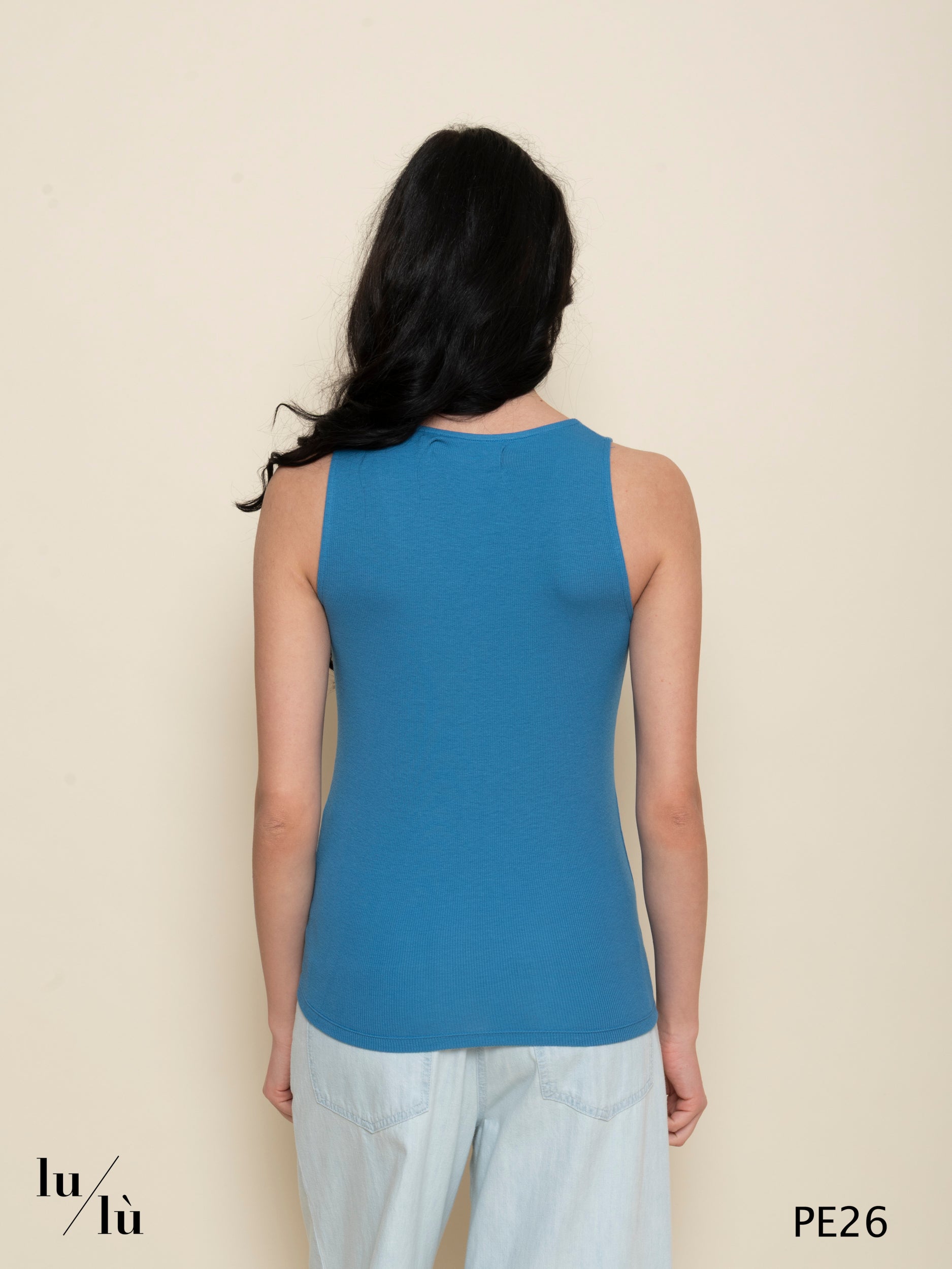 Elicriso - Canotta donna a costine spalla larga