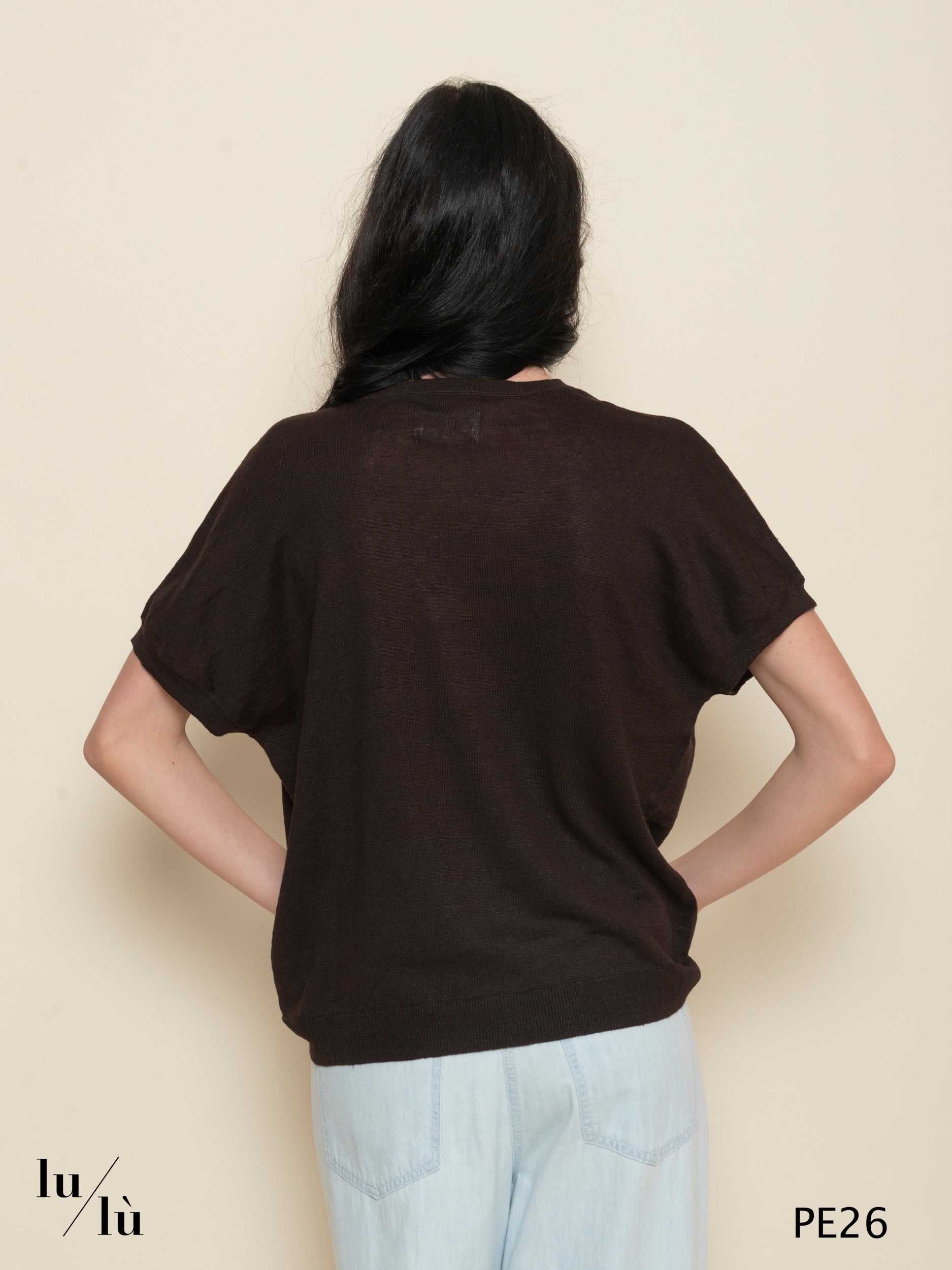 Brise Terre - Maglia donna in puro lino con scollo a V