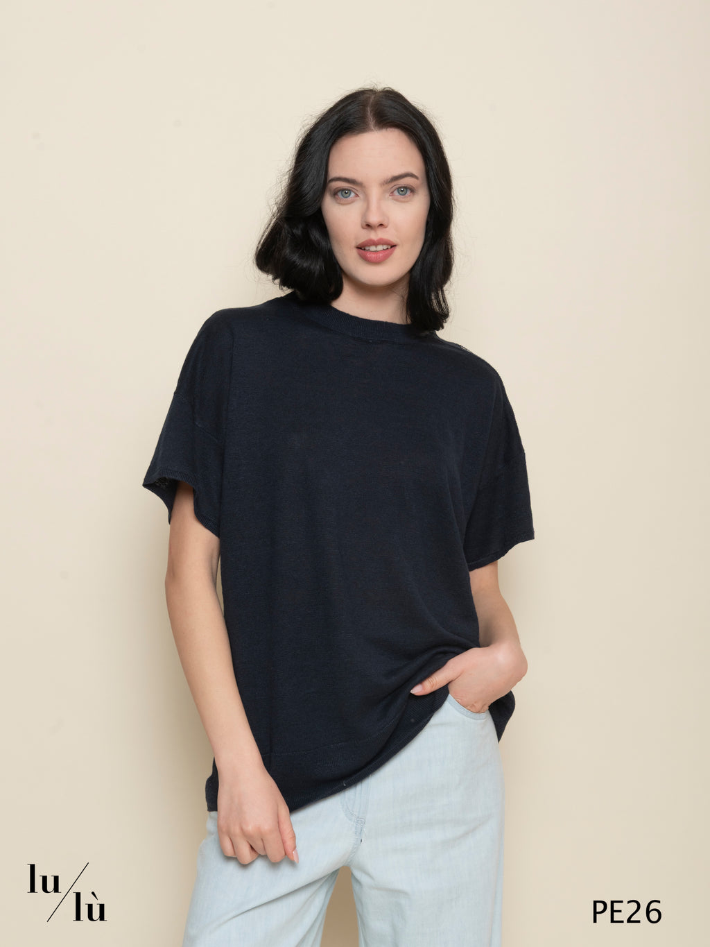 Brownie Marine - Maglia donna in puro lino con bottoni