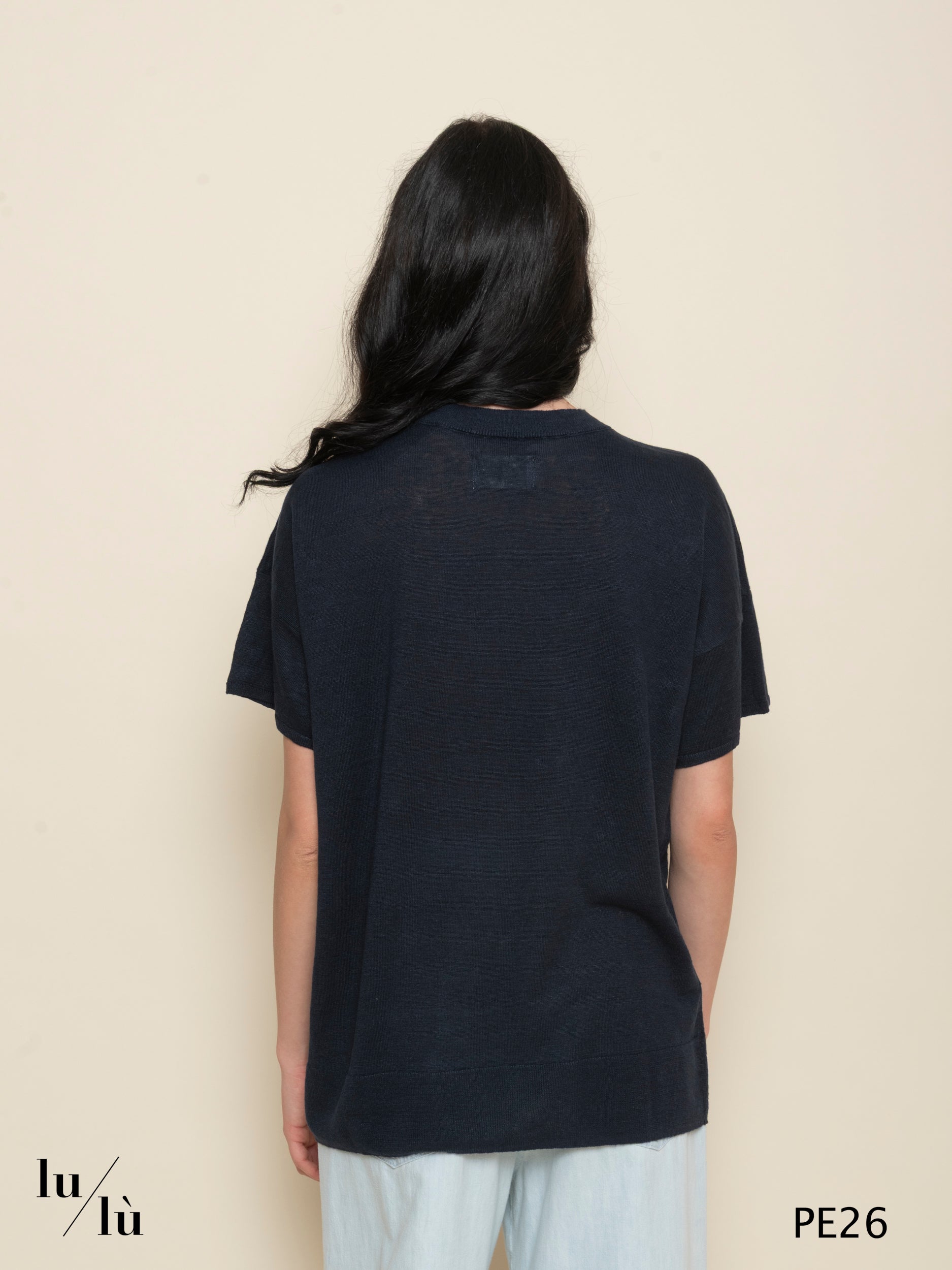 Brownie Marine - Maglia donna in puro lino con bottoni