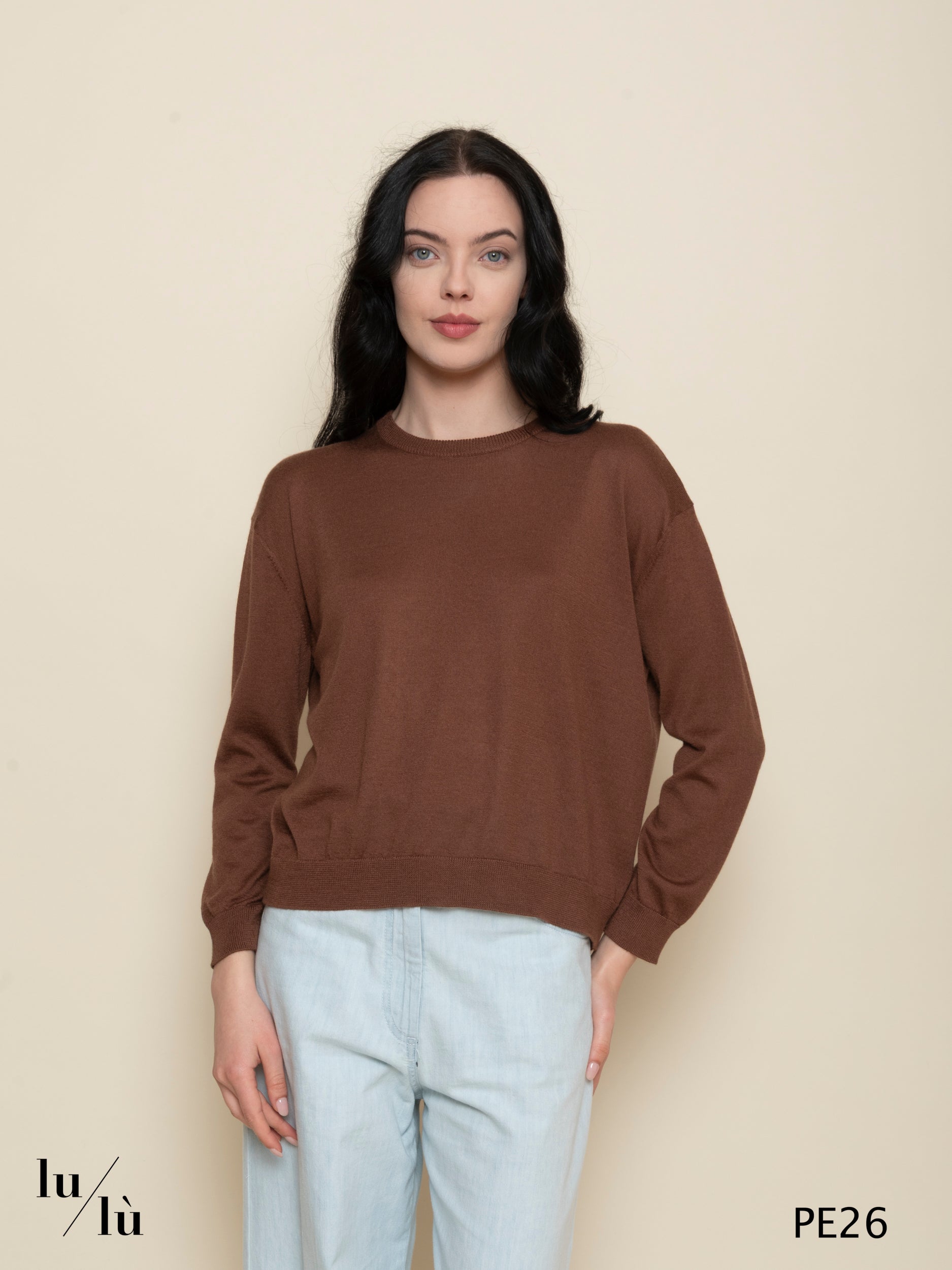 Fiordaliso - Maglia donna girocollo in cashmere e seta