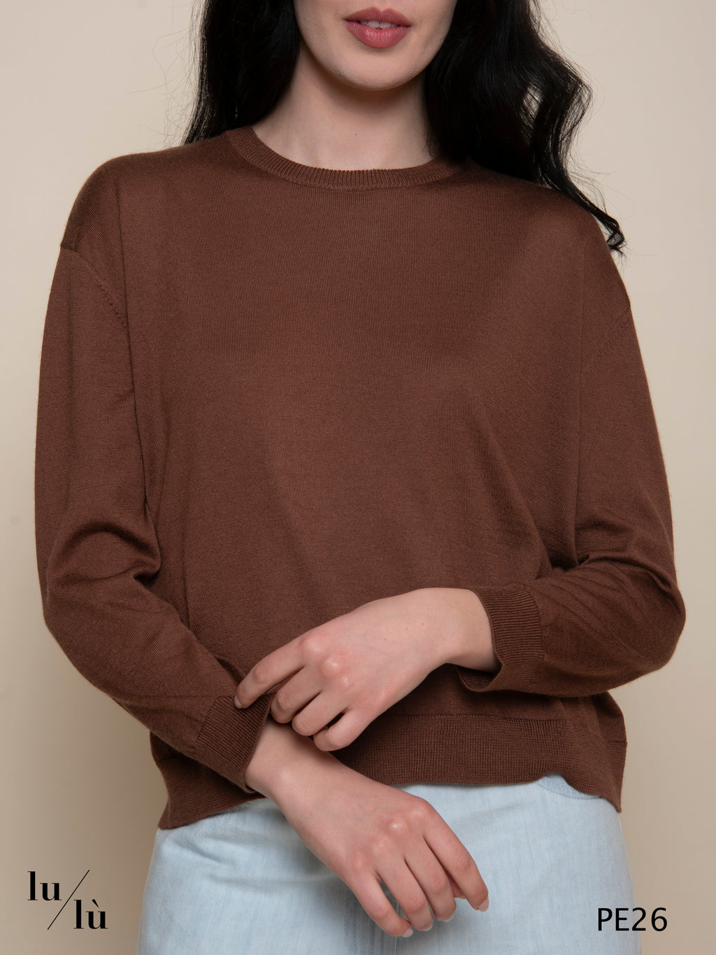 Fiordaliso - Maglia donna girocollo in cashmere e seta