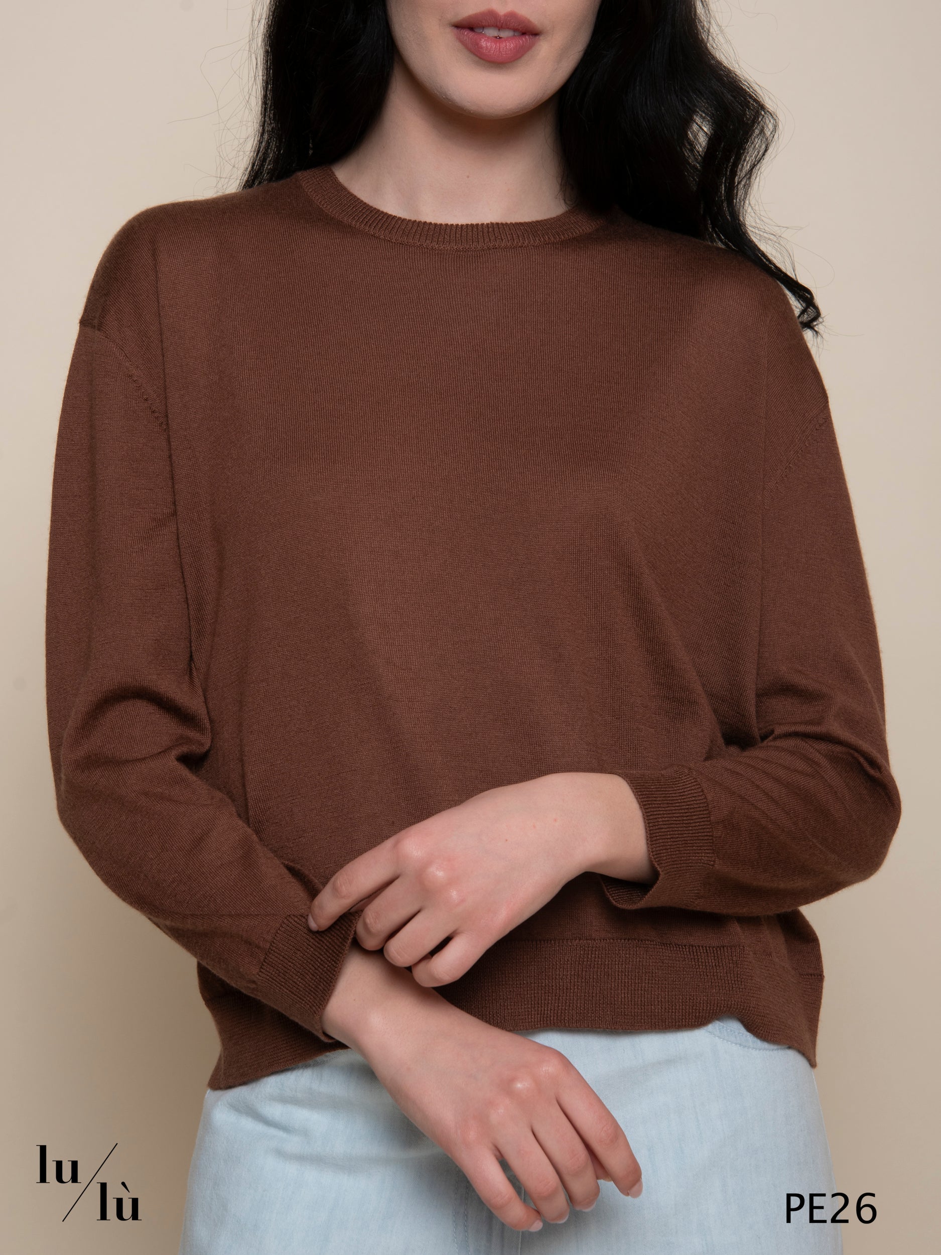 Fiordaliso - Maglia donna girocollo in cashmere e seta