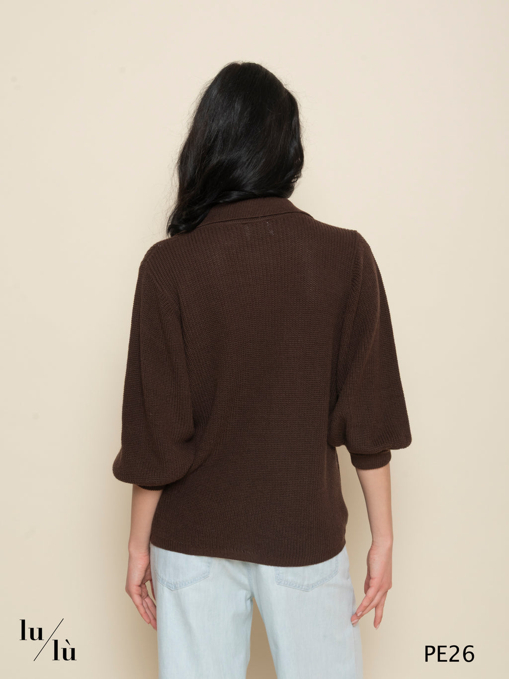 Fucsia - Maglia donna polo in cotone e cashmere