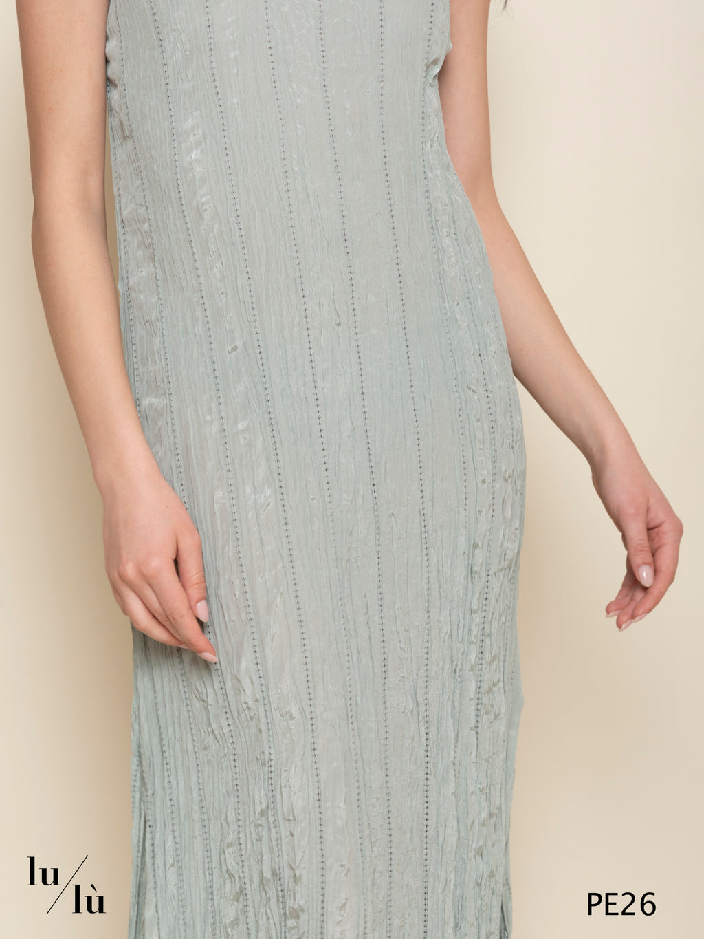 Loto - Abito donna lungo in viscosa froissé