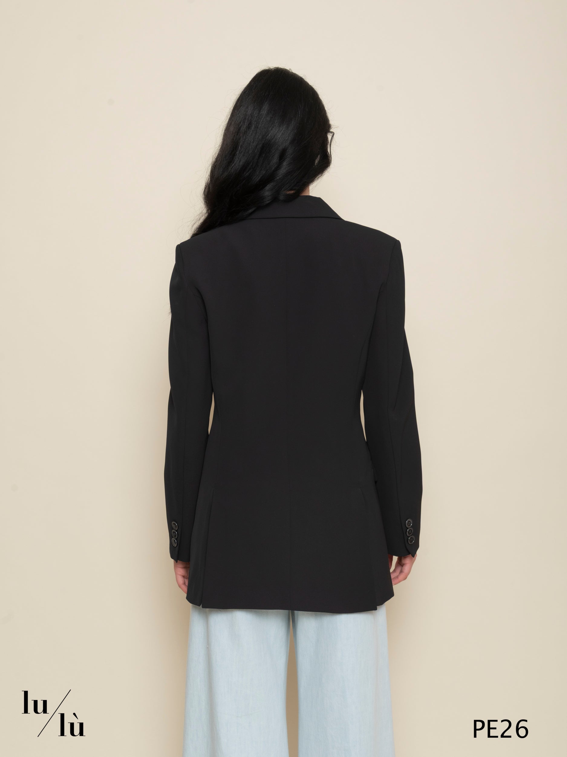 Sempreviva - Giacca donna doppiopetto nera