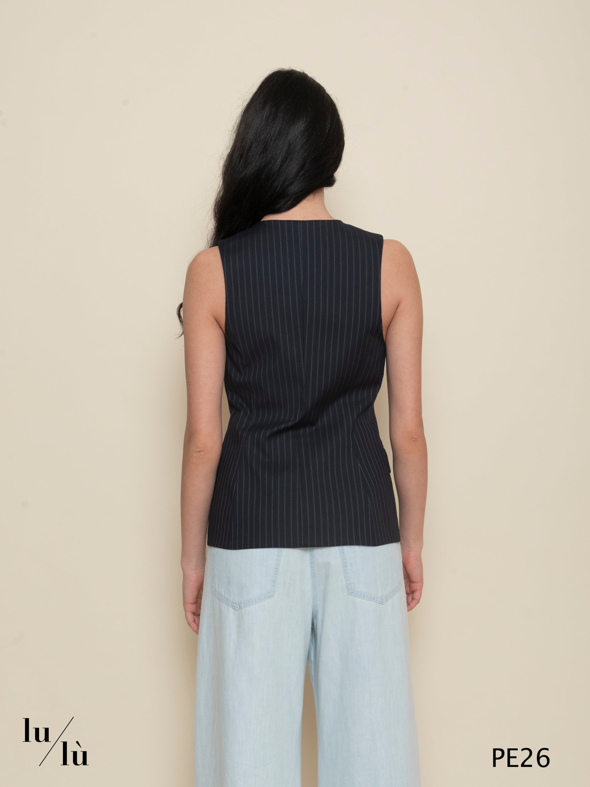 Anemone - Gilet donna gessato foderato