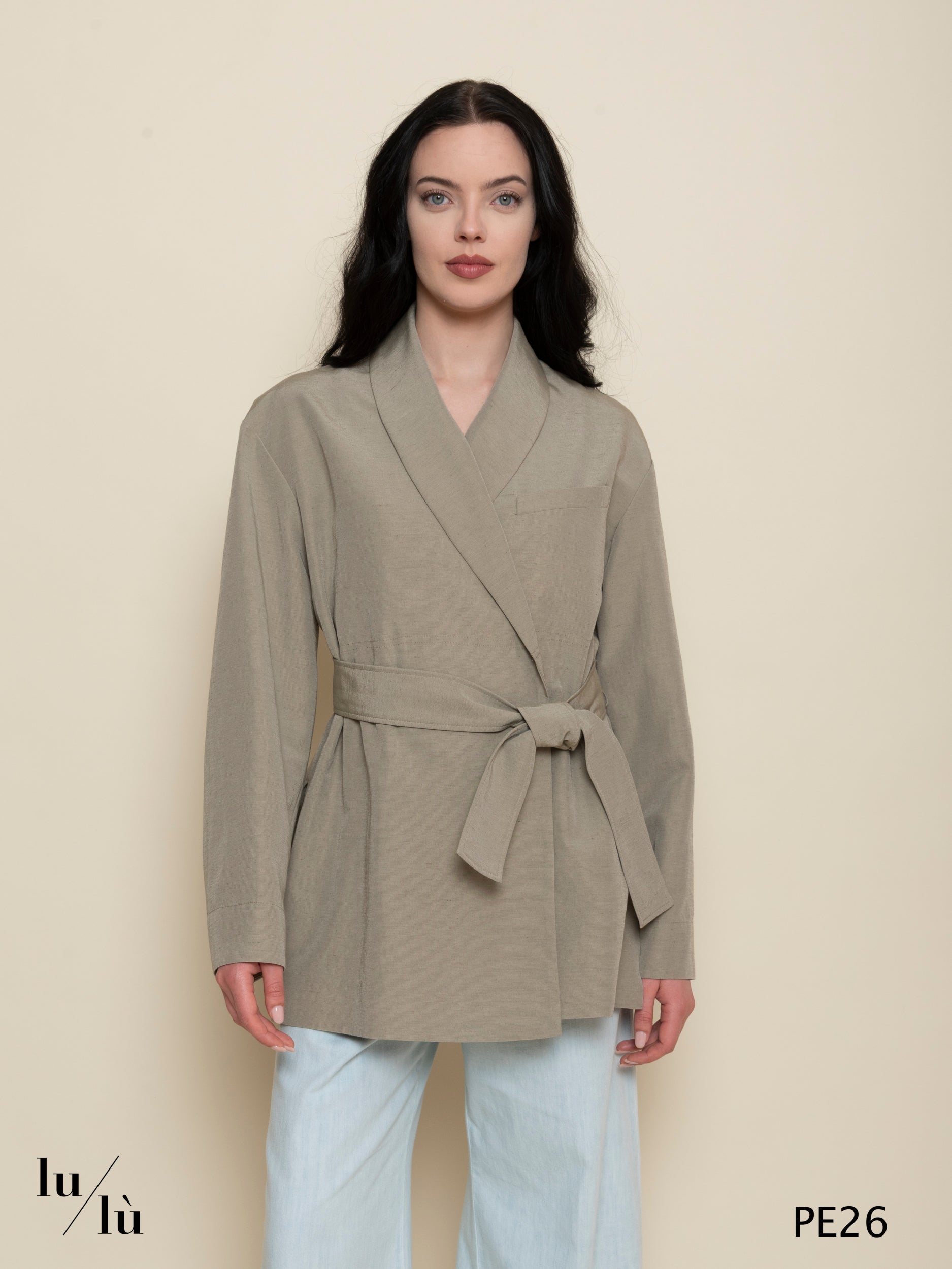 Come - Giacca donna dal collo sciallato con cintura