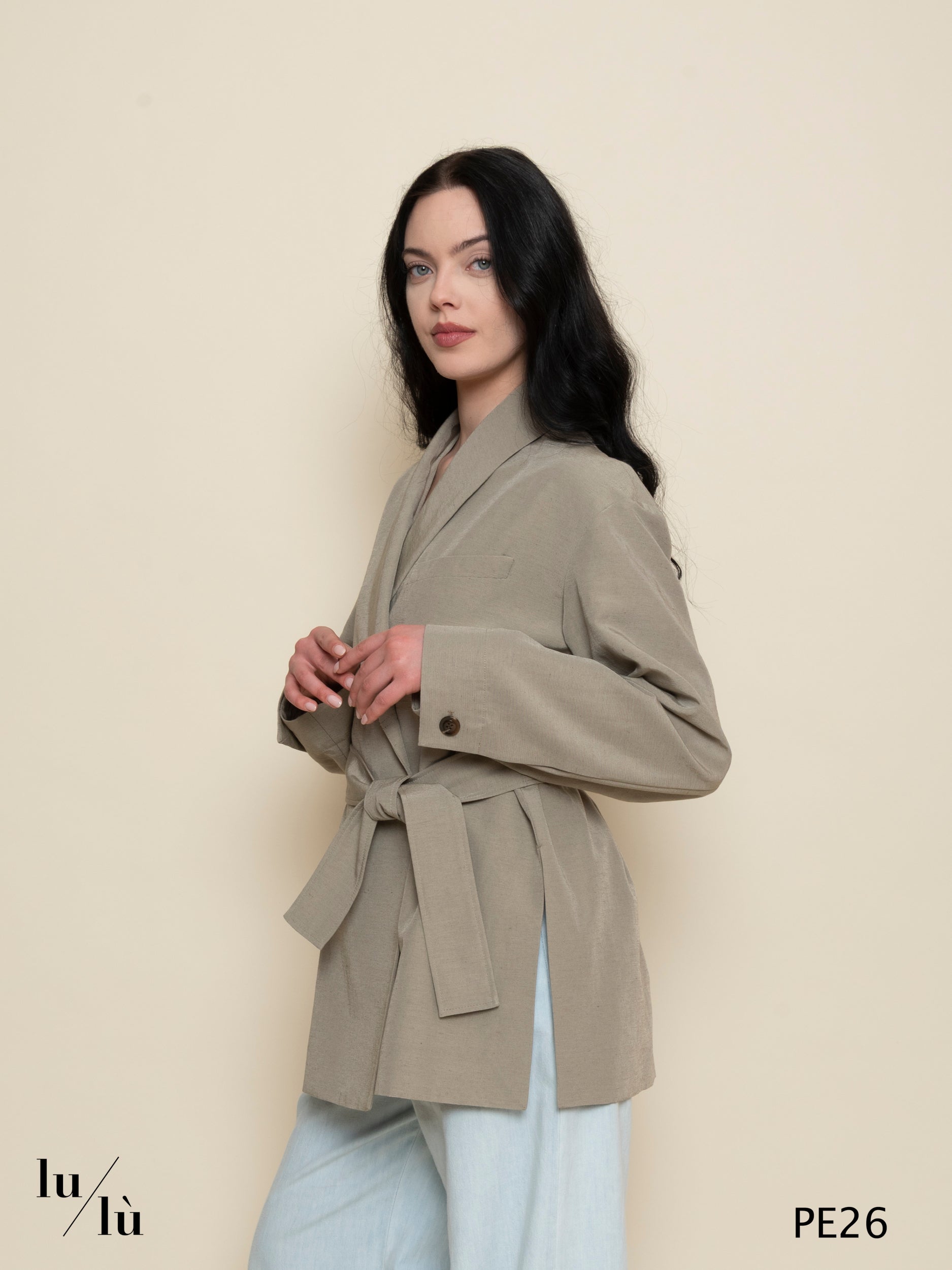 Come - Giacca donna dal collo sciallato con cintura