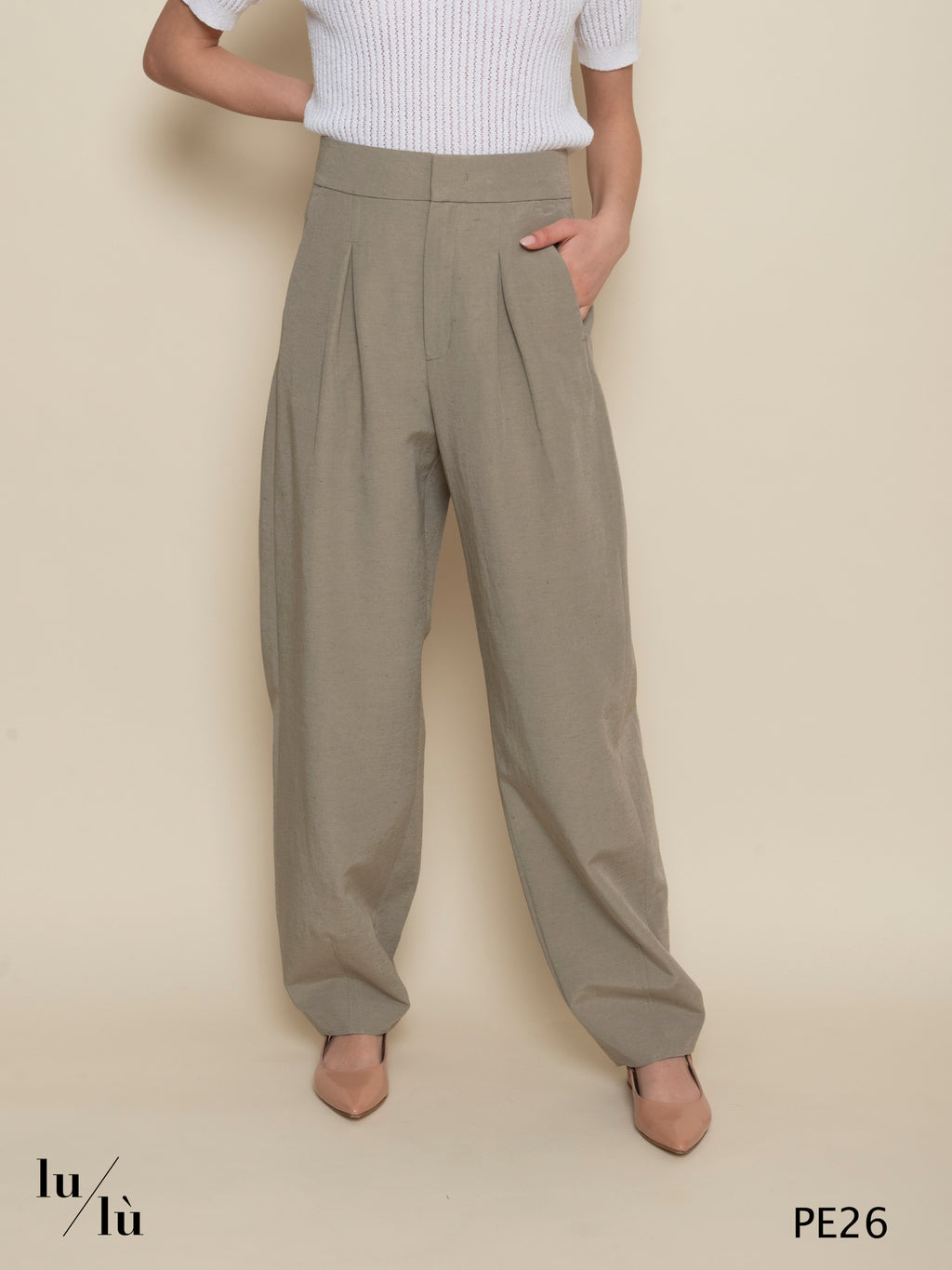 Kobe - Pantalone donna ampio con pinces