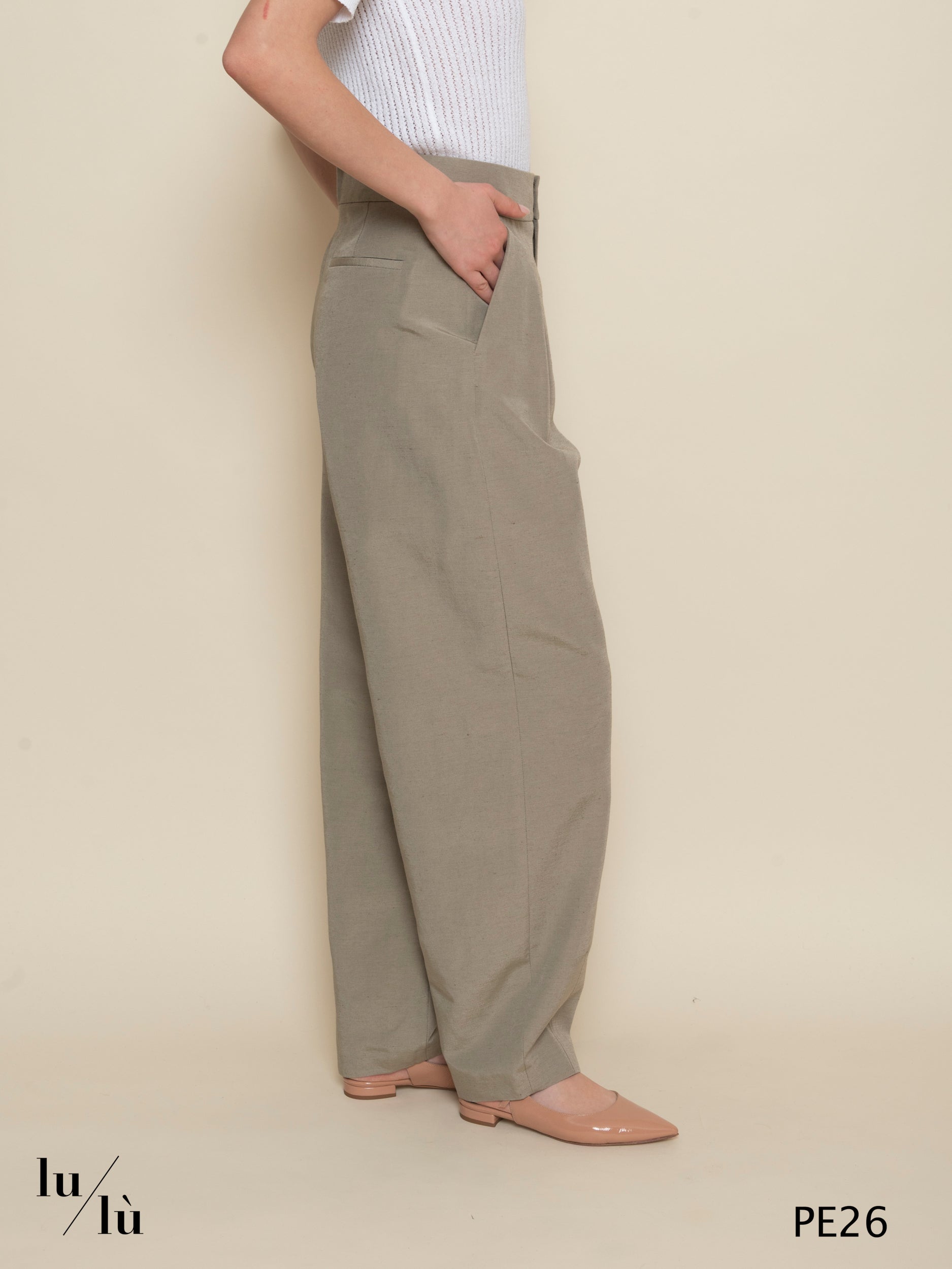 Kobe - Pantalone donna ampio con pinces