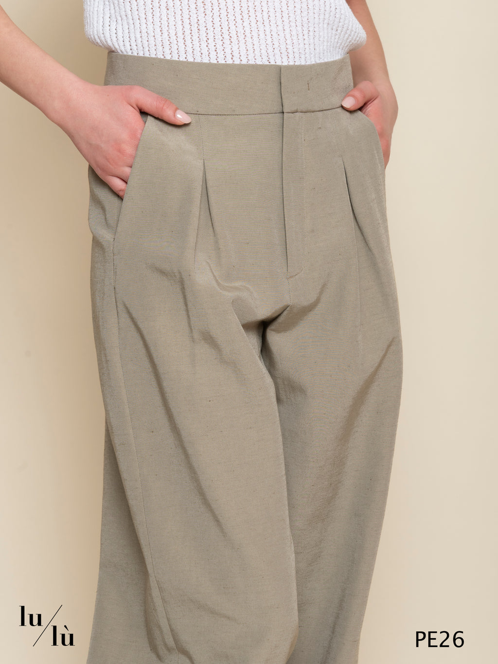 Kobe - Pantalone donna ampio con pinces