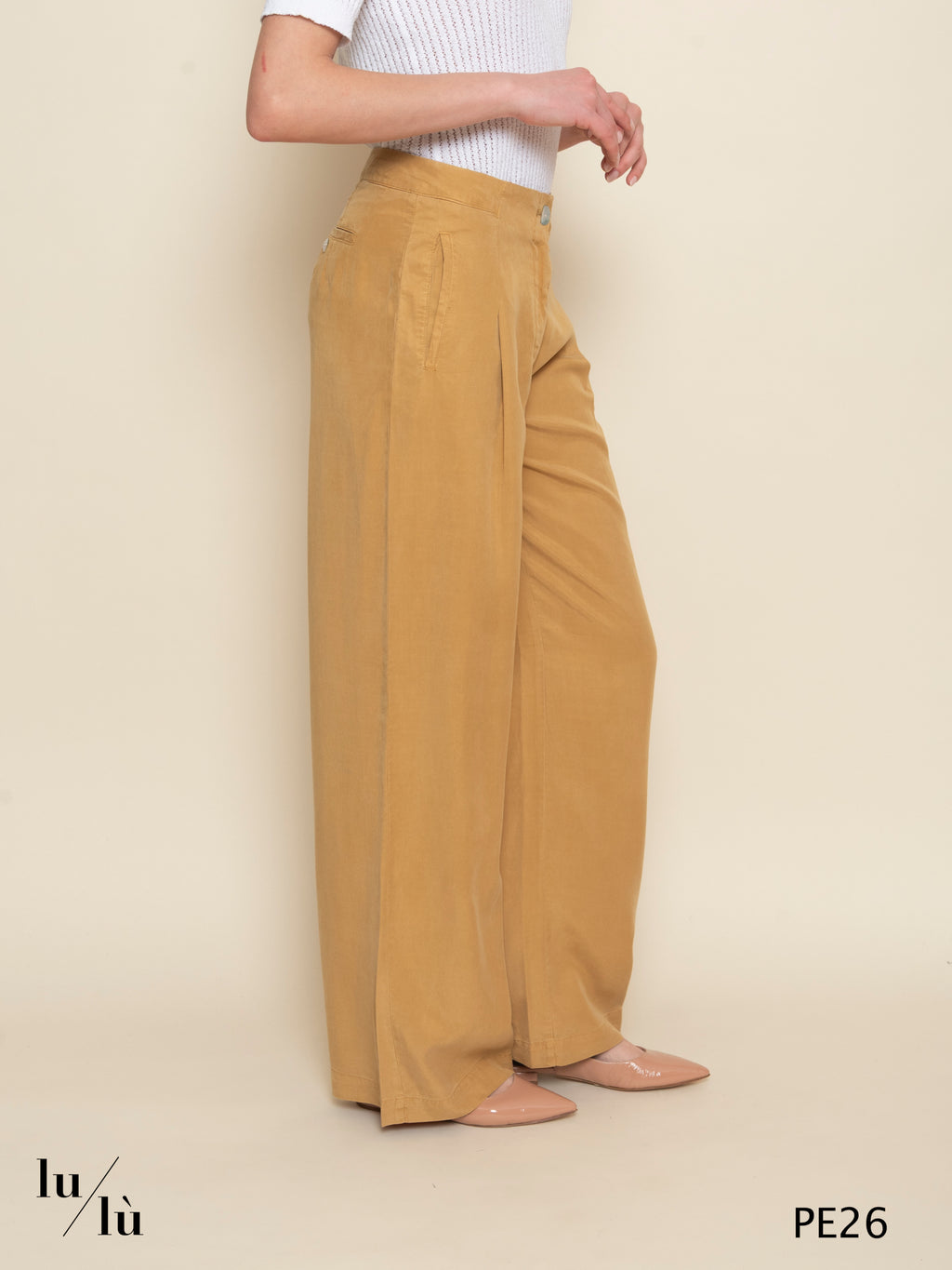 Coralia - Pantalone donna ampio in viscosa e lyocell